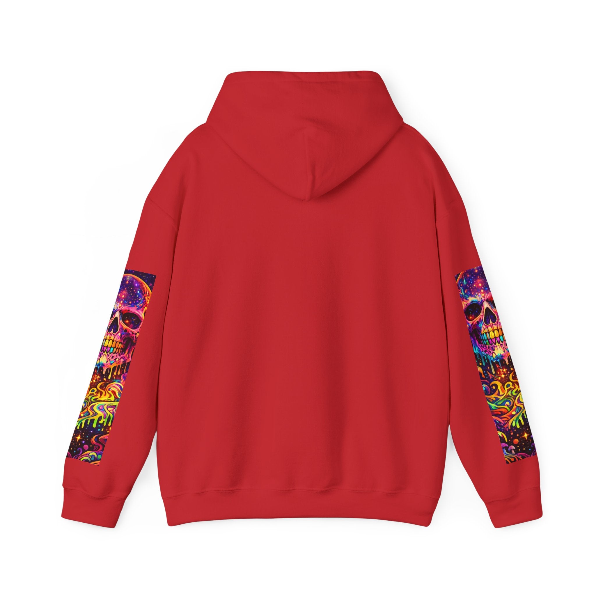 Psychedelic Skull Hoodie – "Faces Beyond Limits" Neon Horror Pullover