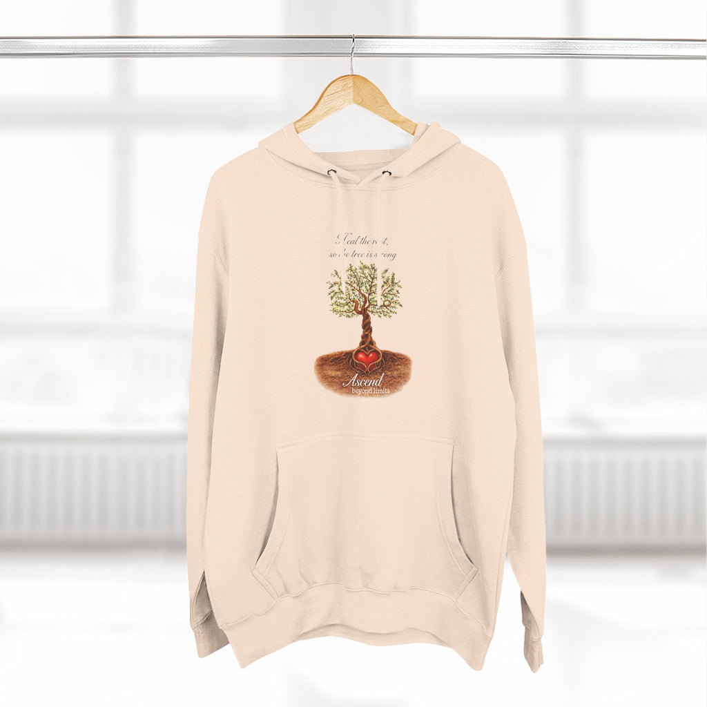Ascend Beyond Limits Hoodie — 'Heal the Root' Tree Graphic Fleece Hoodie