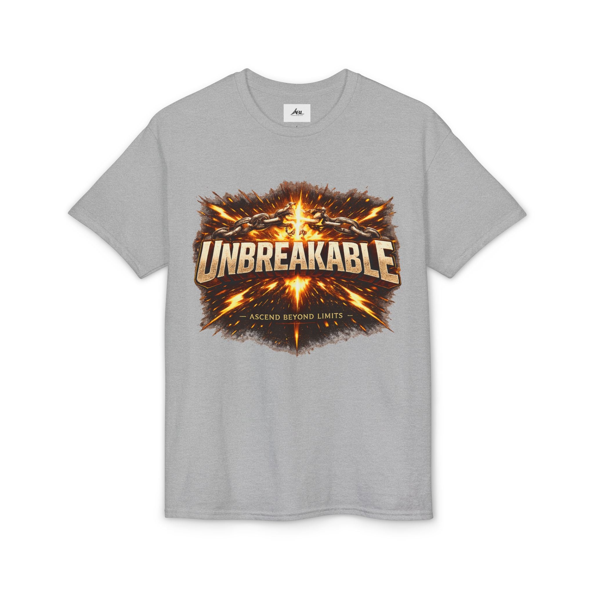 Unbreakable Graphic T‑Shirt — Bold Fireburst Motivational Tee