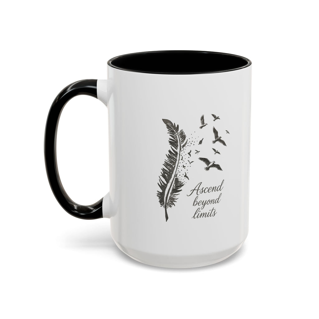 Ascend Beyond Limits- hand sketched feather Coffee-Accent Mug (11/15oz)