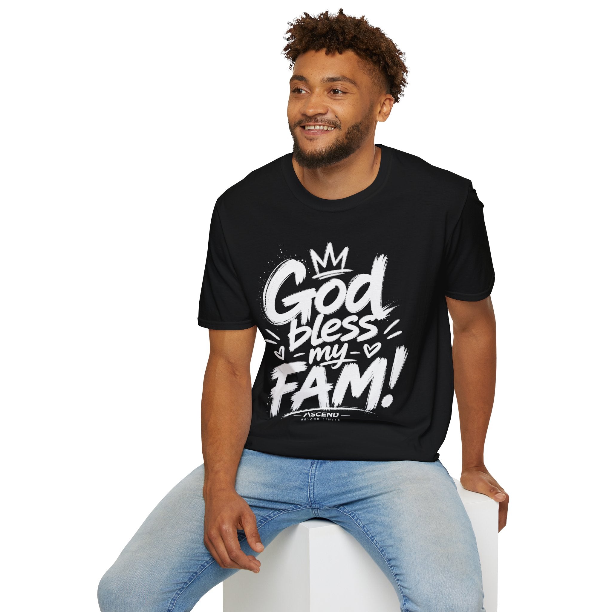 God Bless My Fam T-Shirt — Faith-Based Family Graphic Tee