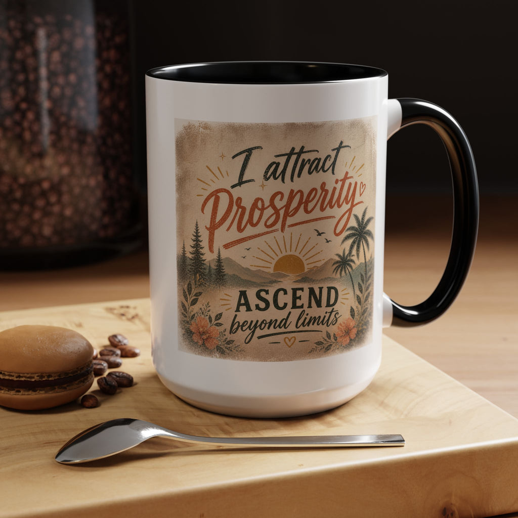 I Attract Prosperity Coffee Mug — Inspirational Accent Mug (11/15oz)