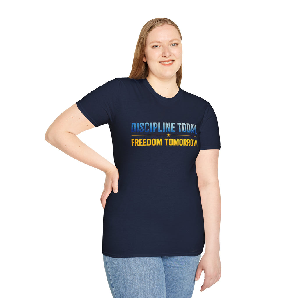 Discipline Today, Freedom Tomorrow T-Shirt — Legacy Mindset Lion Graphic