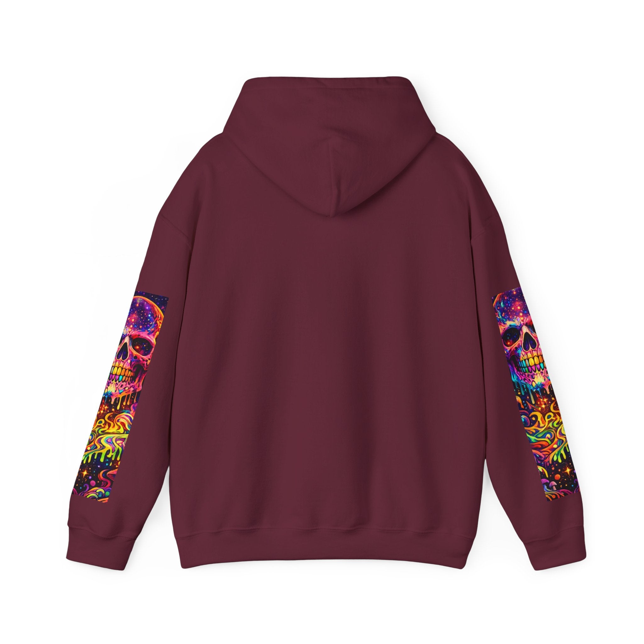 Psychedelic Skull Hoodie – "Faces Beyond Limits" Neon Horror Pullover