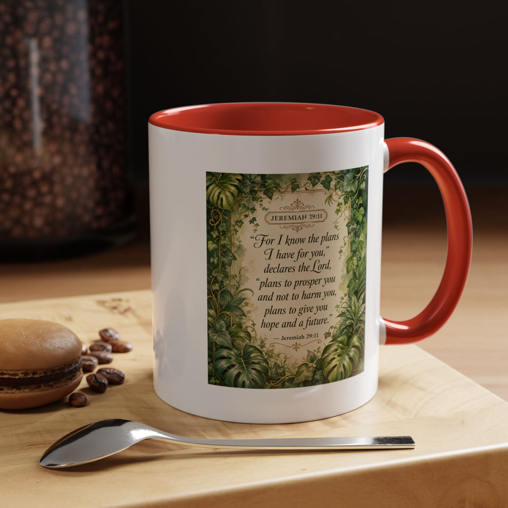 Jeremiah 29:11 Inspirational Coffee Mug – Bible Verse Floral Accent (11/15oz)