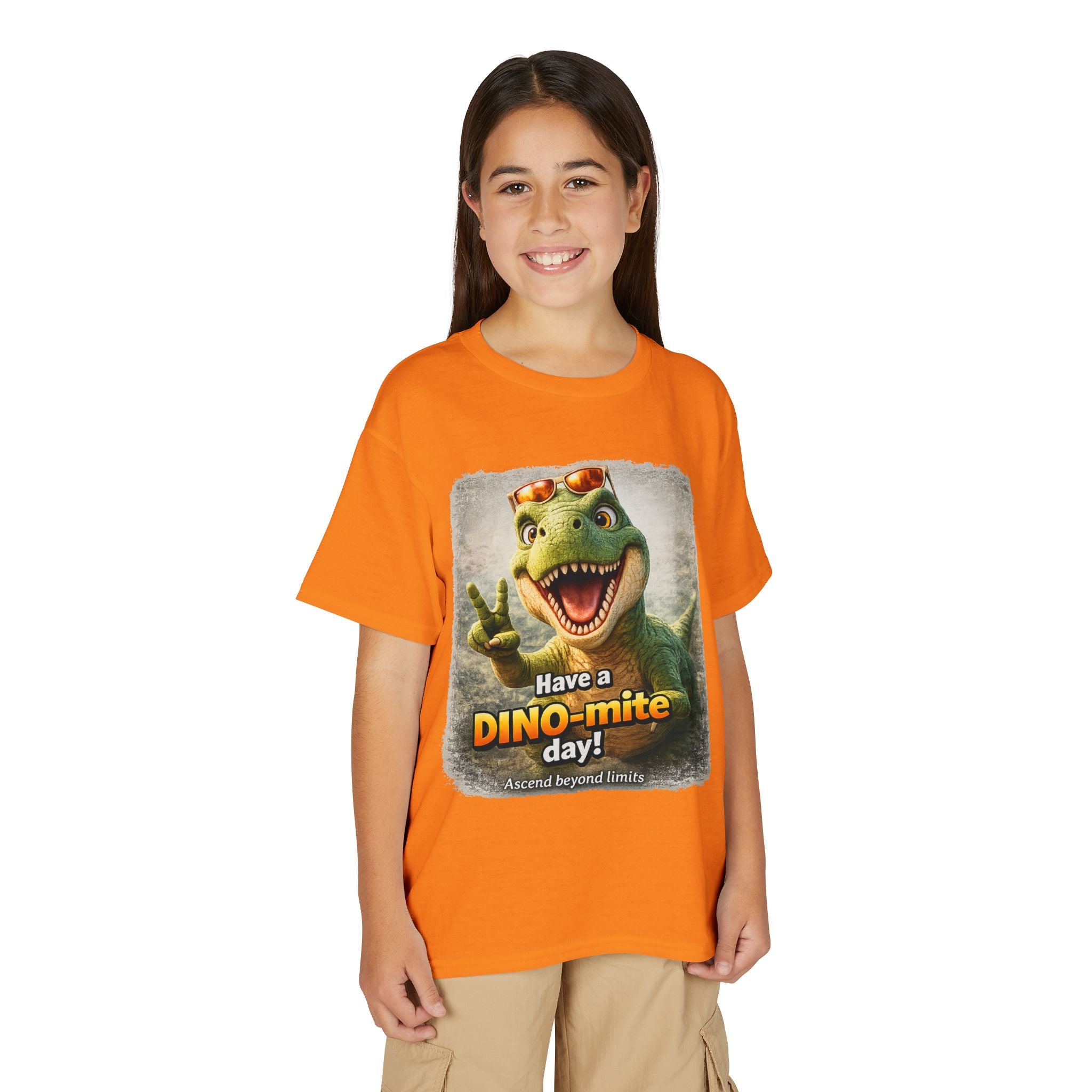 Youth T-Shirt — "Have a DINO-mite Day!" Dinosaur Graphic Tee