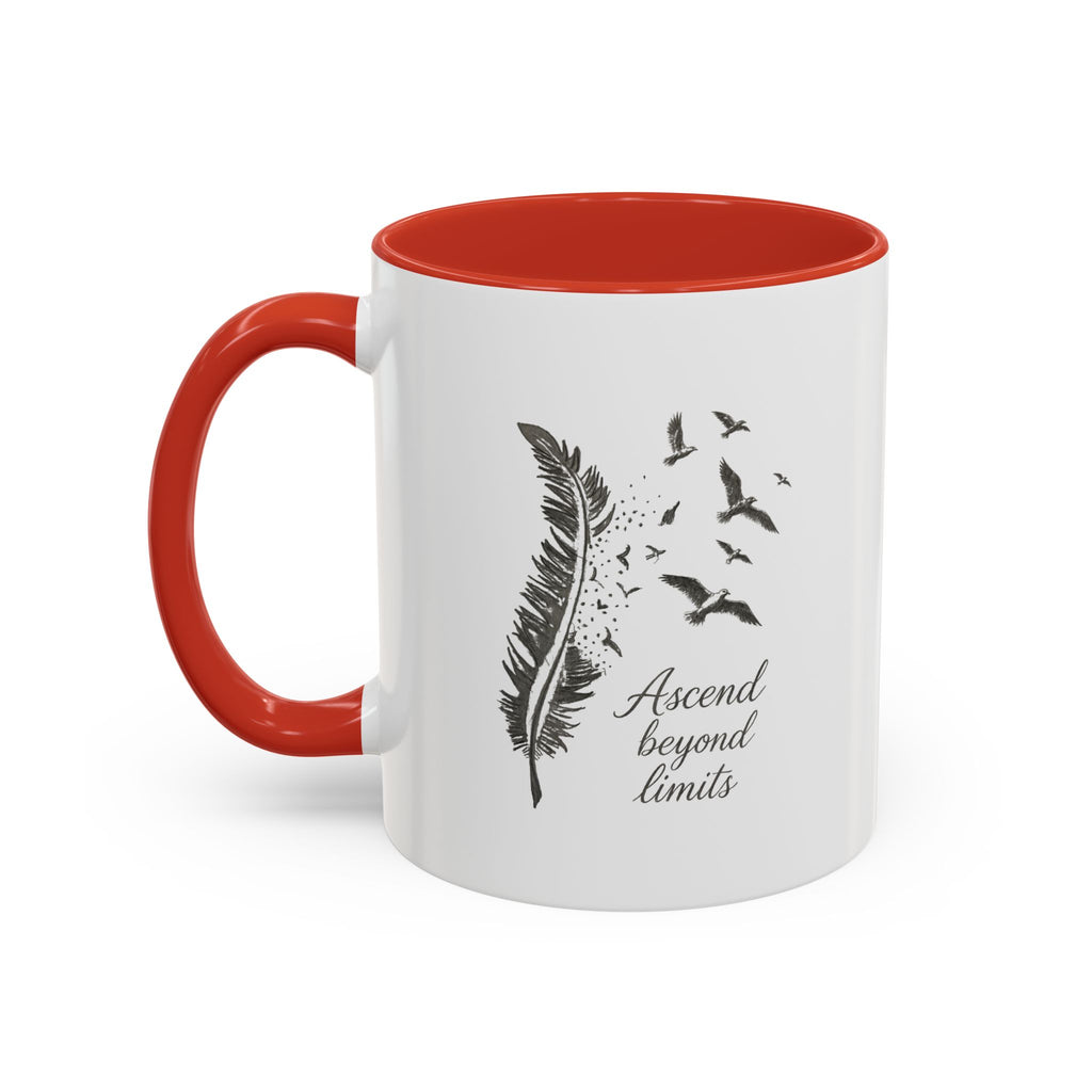 Ascend Beyond Limits- hand sketched feather Coffee-Accent Mug (11/15oz)