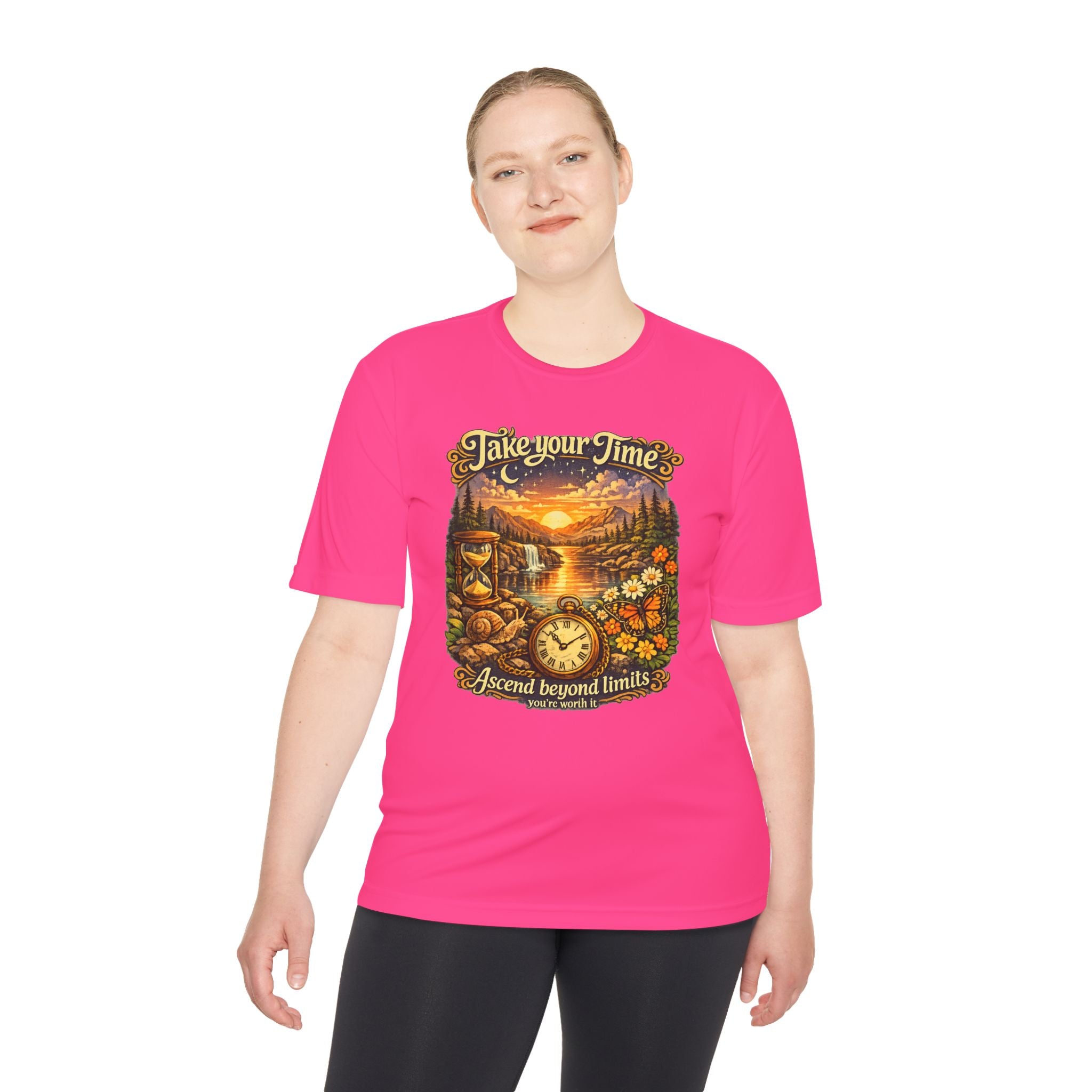Take Your Time Scenic Tee — 'Take Your Time, Ascend Beyond Limits' Relaxed Vintage Nature Shirt