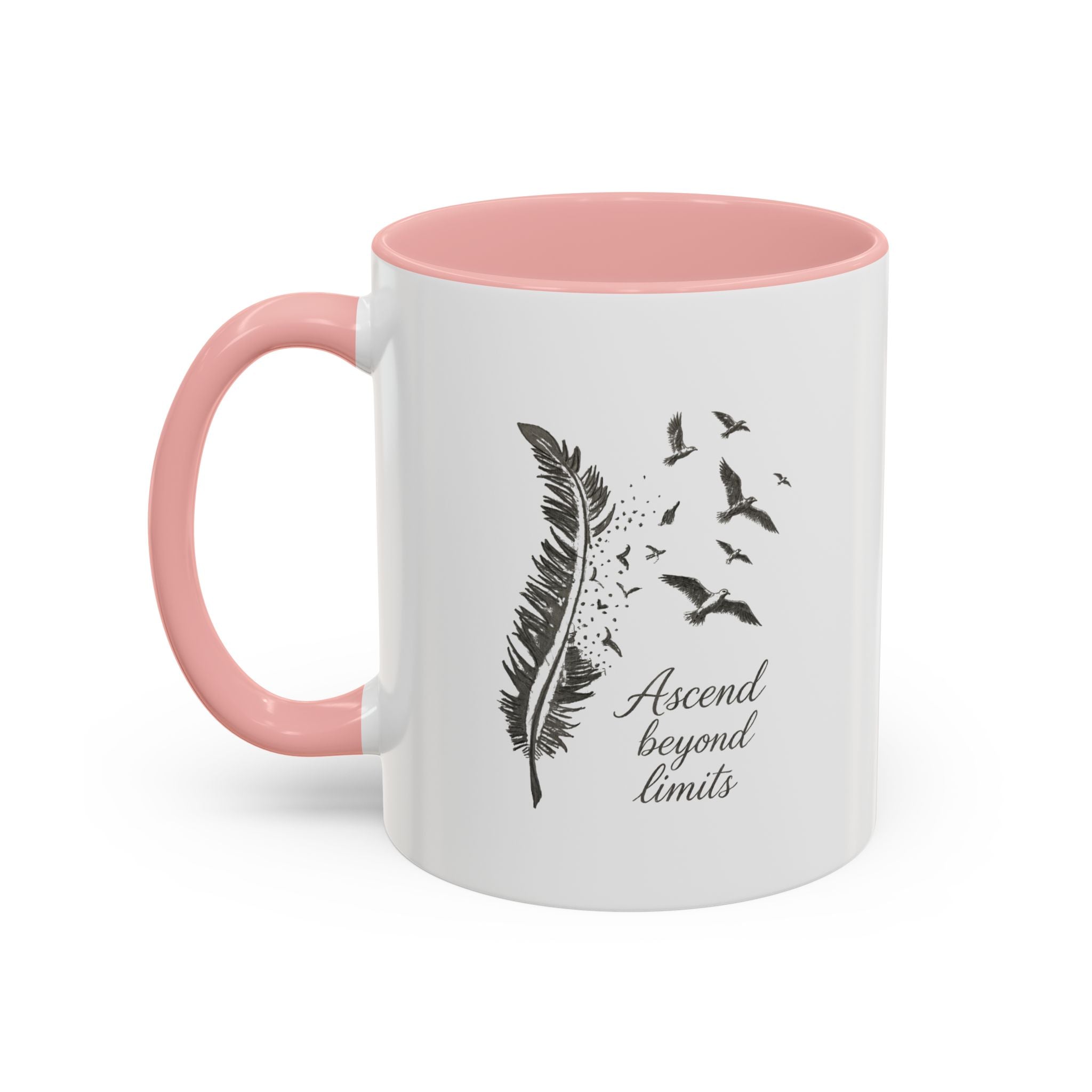 Ascend Beyond Limits- hand sketched feather Coffee-Accent Mug (11/15oz)
