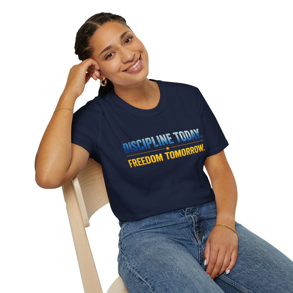 Discipline Today, Freedom Tomorrow T-Shirt — Legacy Mindset Lion Graphic