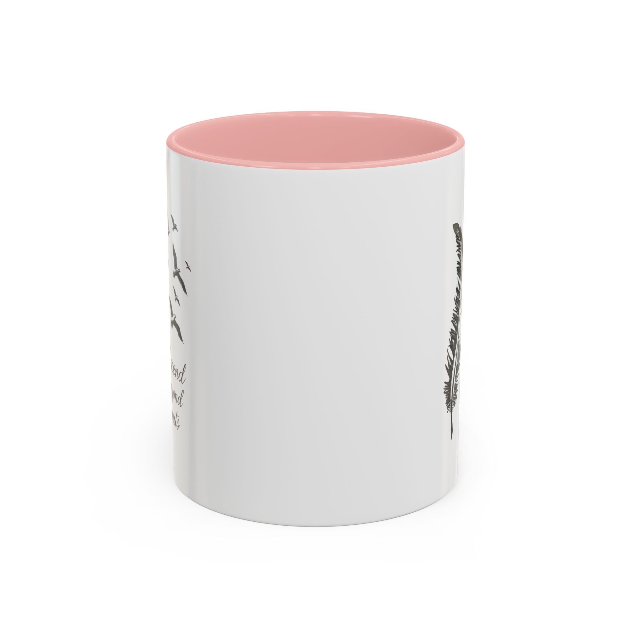 Ascend Beyond Limits- hand sketched feather Coffee-Accent Mug (11/15oz)