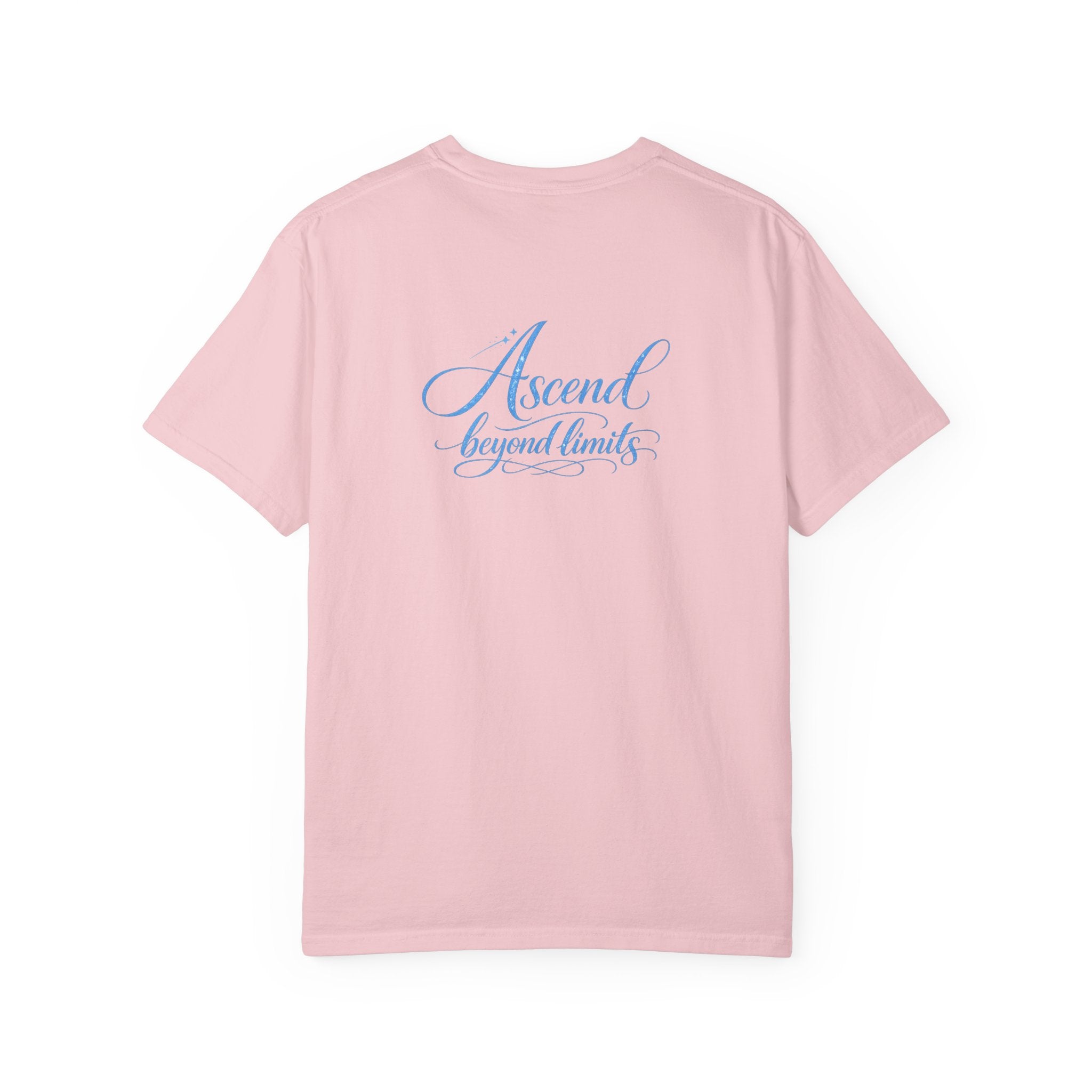Yashua Is King T‑Shirt — Heavenly Gold Faith Tee (Back: "Ascend beyond limits")