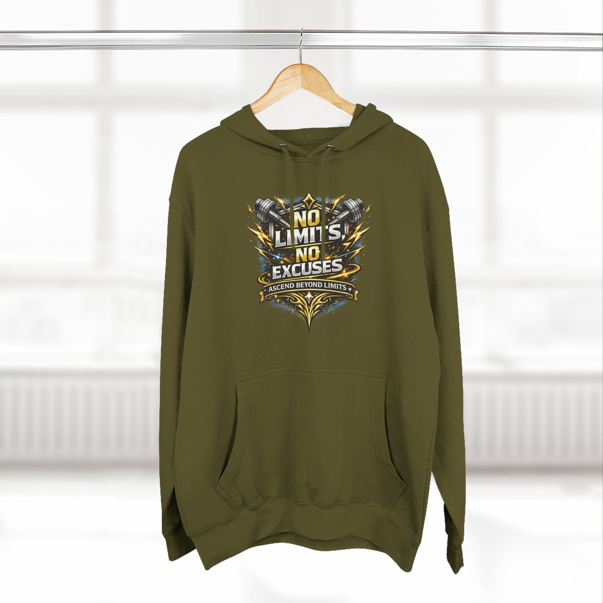 No Limits No Excuses Hoodie — Motivational Athletic Pullover