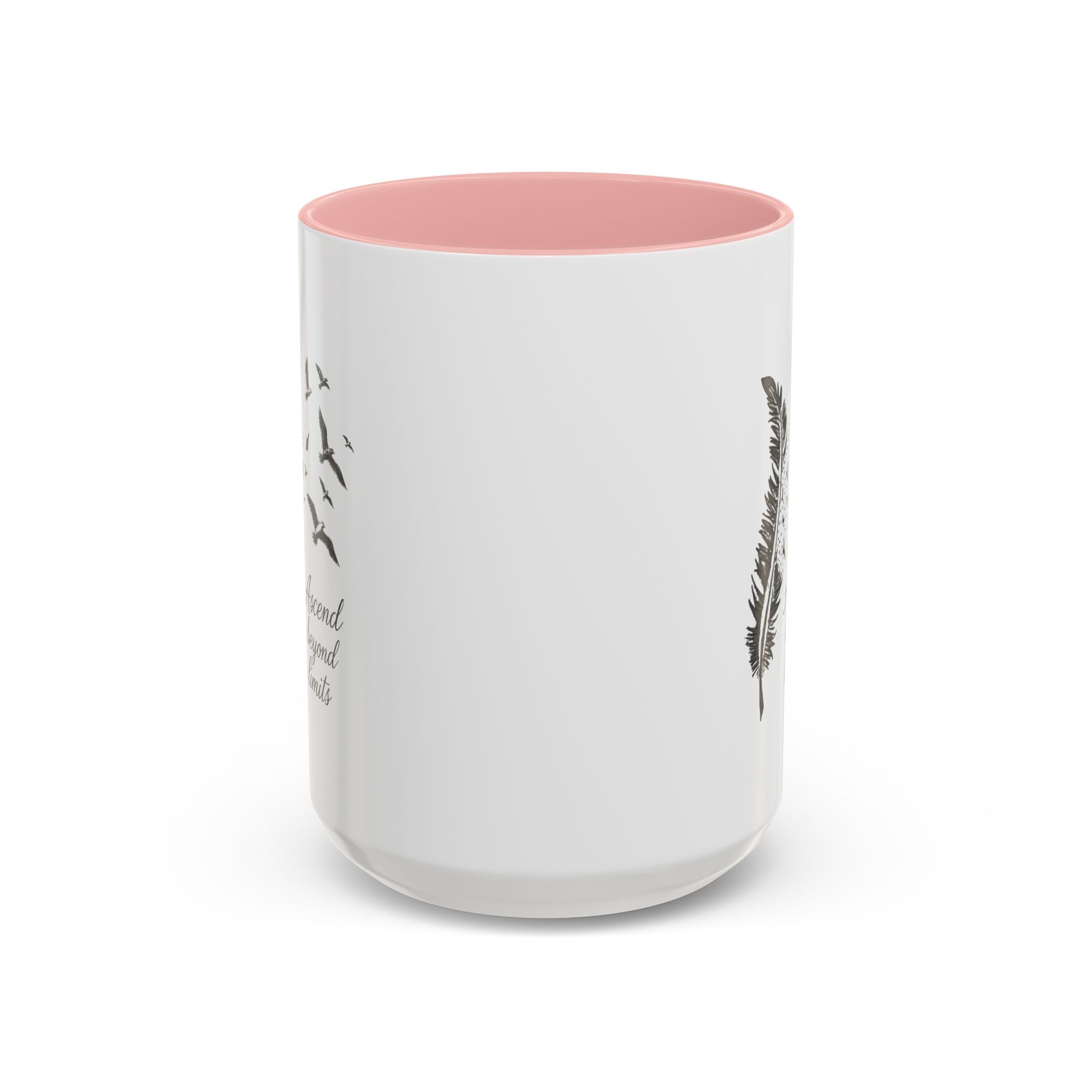 Ascend Beyond Limits- hand sketched feather Coffee-Accent Mug (11/15oz)