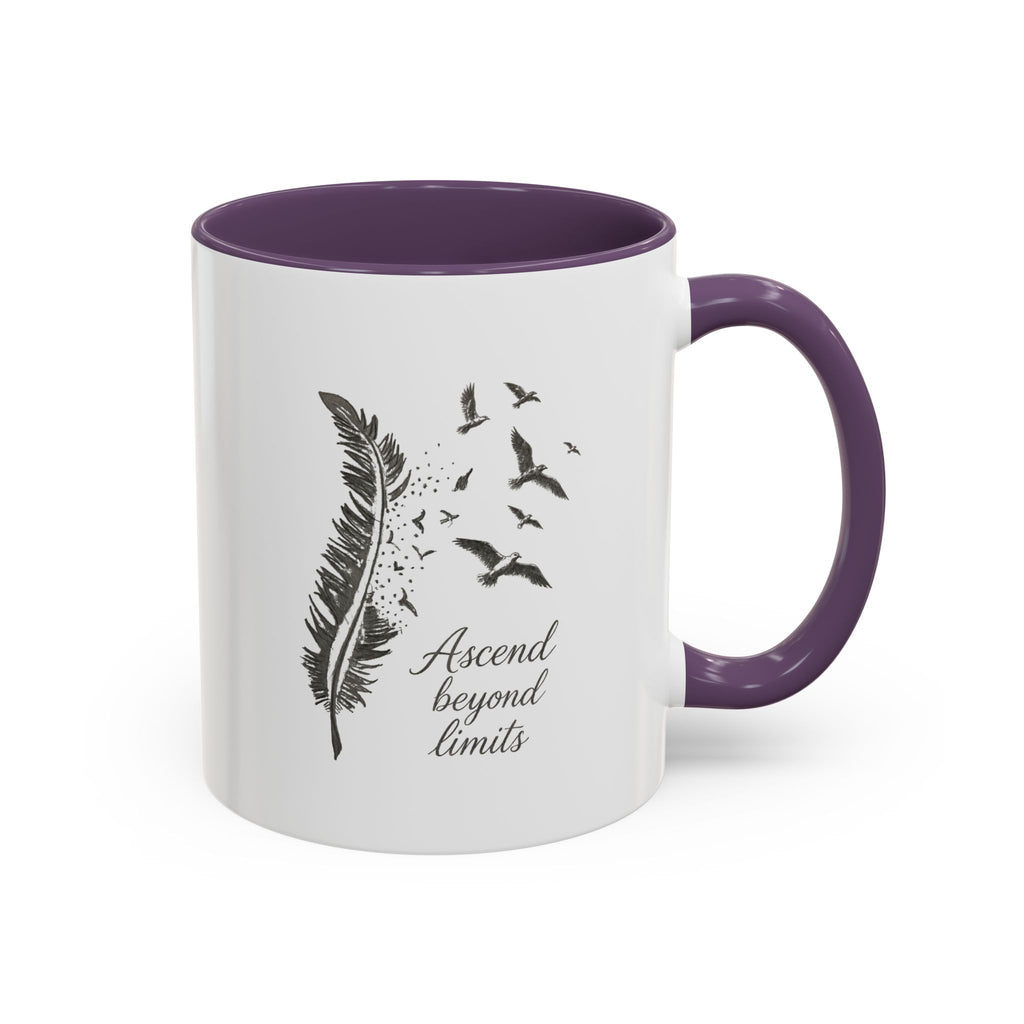 Ascend Beyond Limits- hand sketched feather Coffee-Accent Mug (11/15oz)