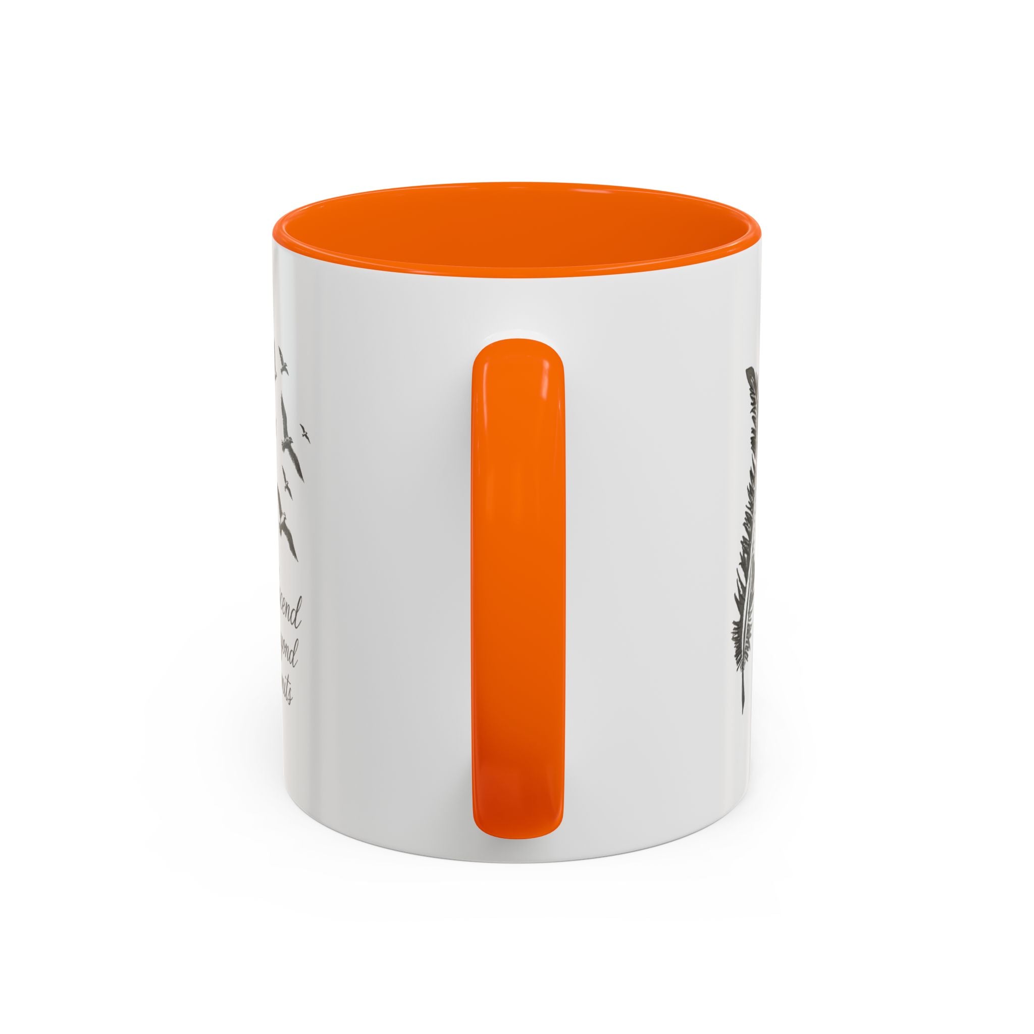 Ascend Beyond Limits- hand sketched feather Coffee-Accent Mug (11/15oz)