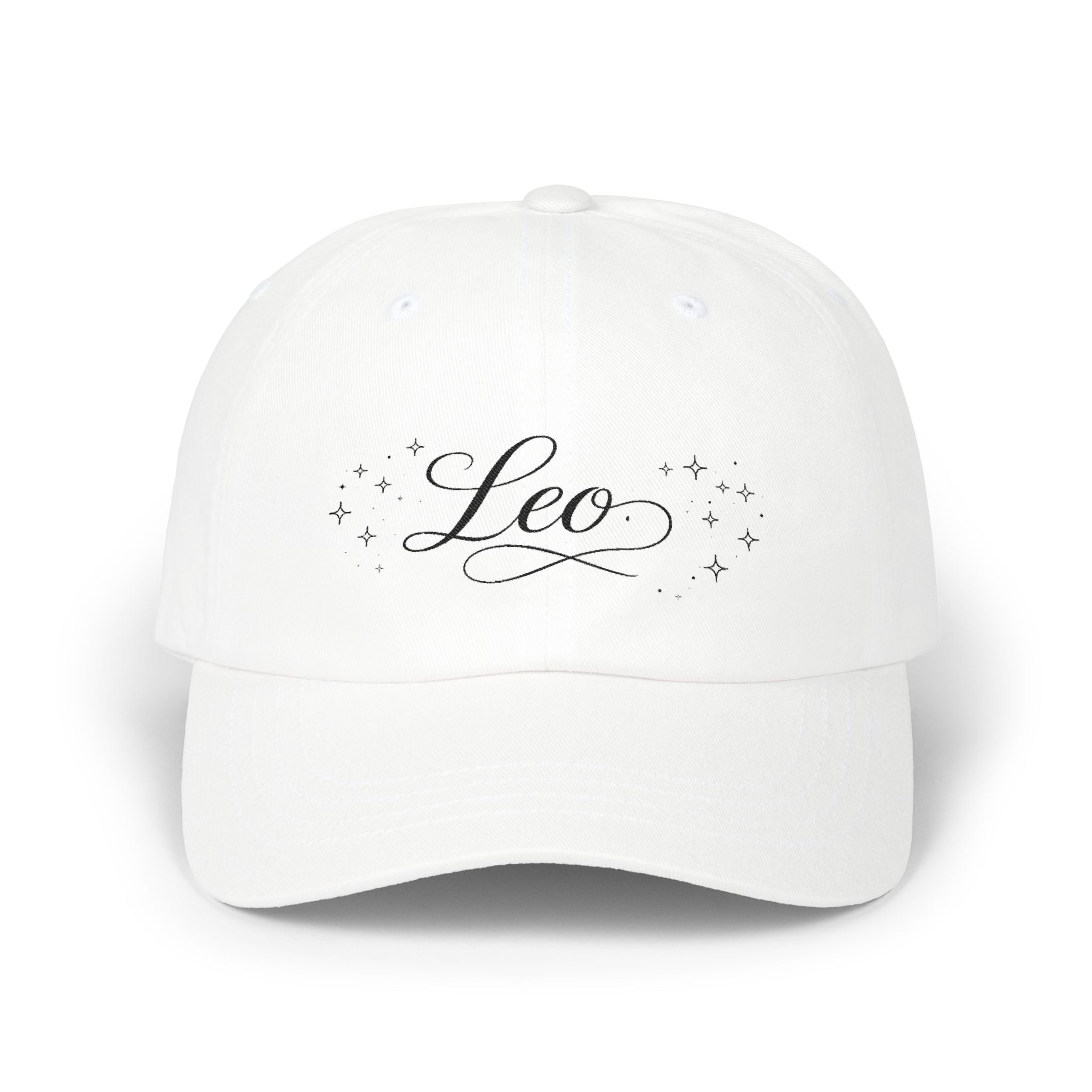 Leo Script Dad Cap — Zodiac Leo Embroidered Baseball Hat