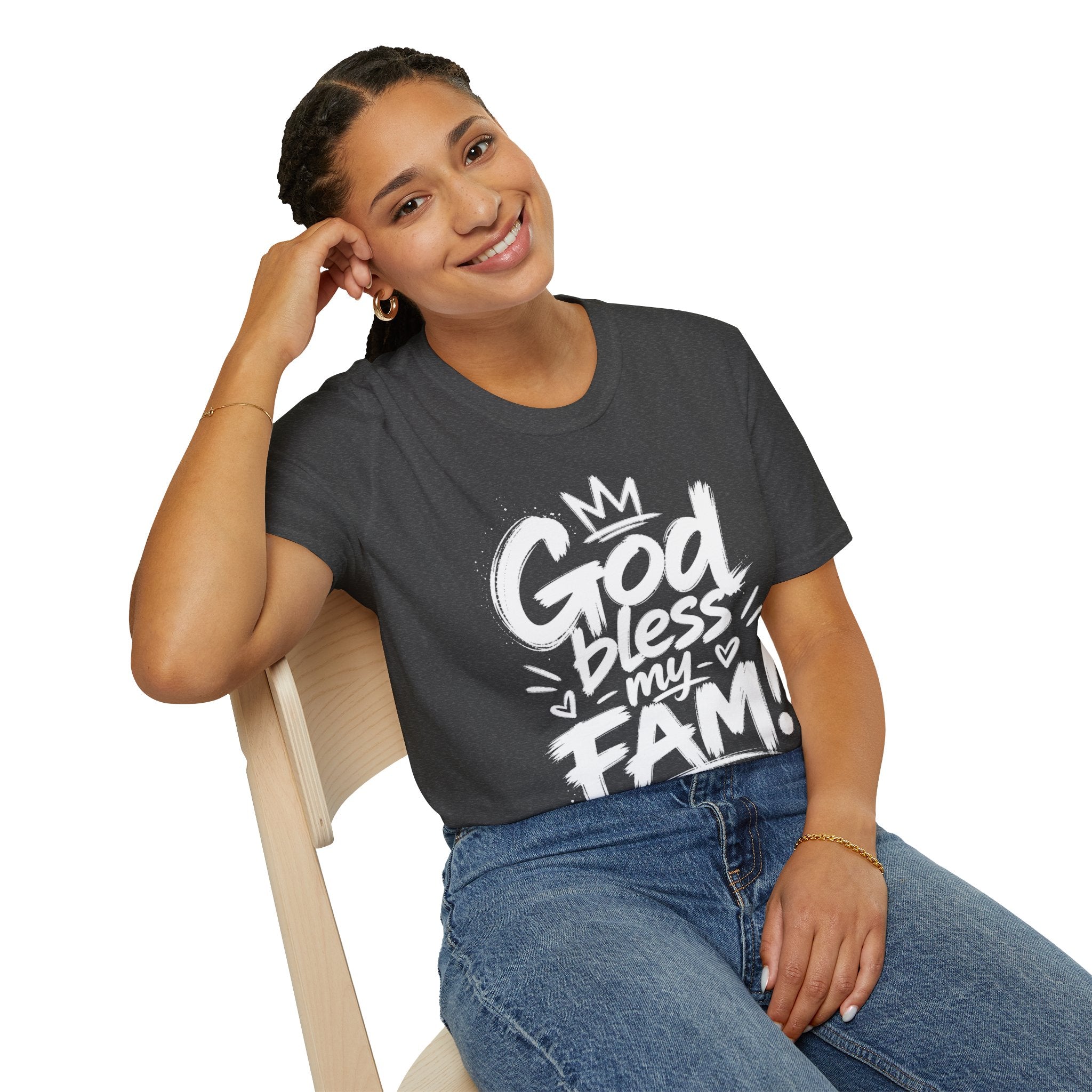 God Bless My Fam T-Shirt — Faith-Based Family Graphic Tee