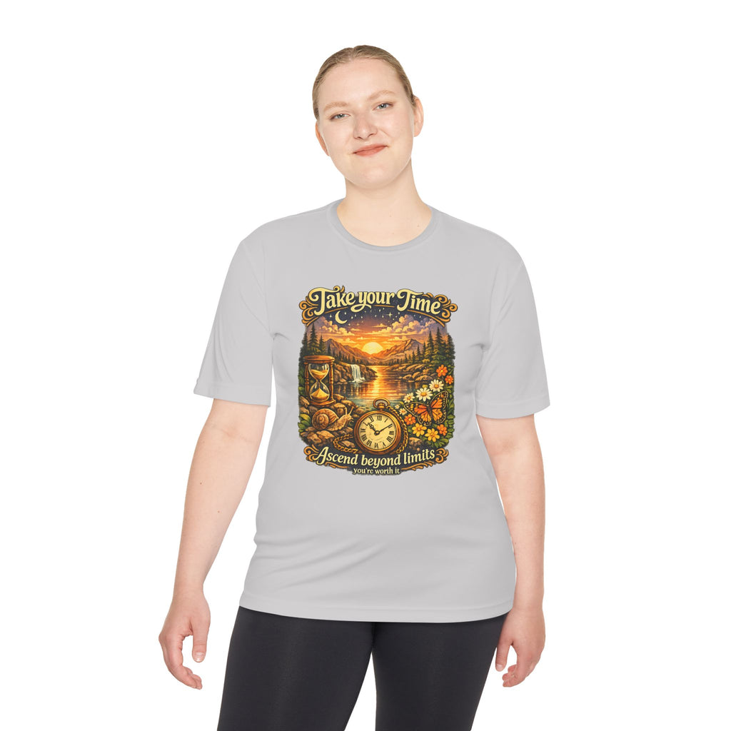 Take Your Time Scenic Tee — 'Take Your Time, Ascend Beyond Limits' Relaxed Vintage Nature Shirt