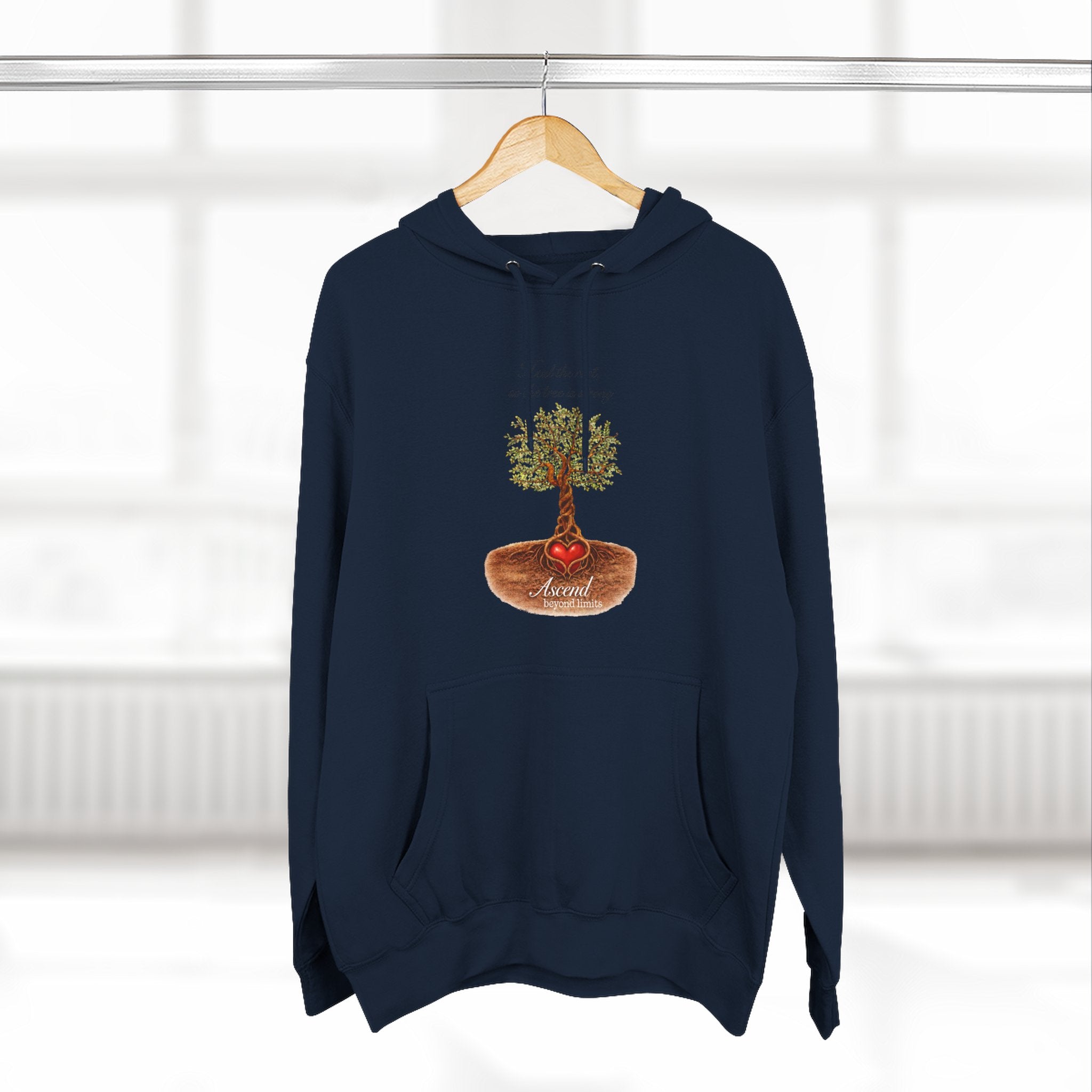 Ascend Beyond Limits Hoodie — 'Heal the Root' Tree Graphic Fleece Hoodie