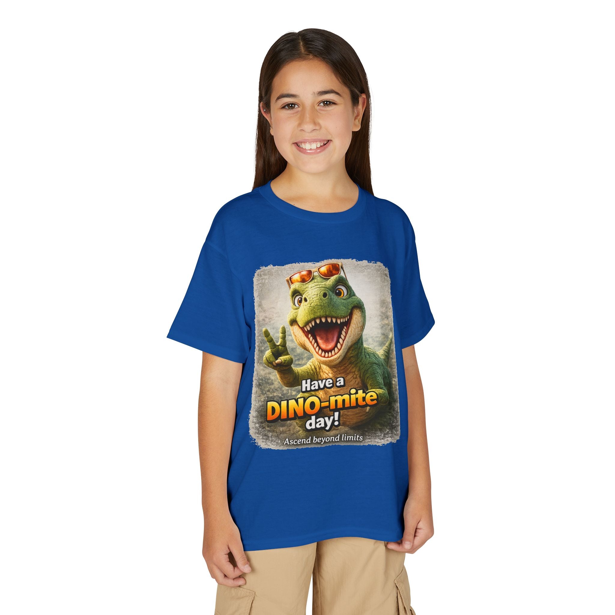 Youth T-Shirt — "Have a DINO-mite Day!" Dinosaur Graphic Tee