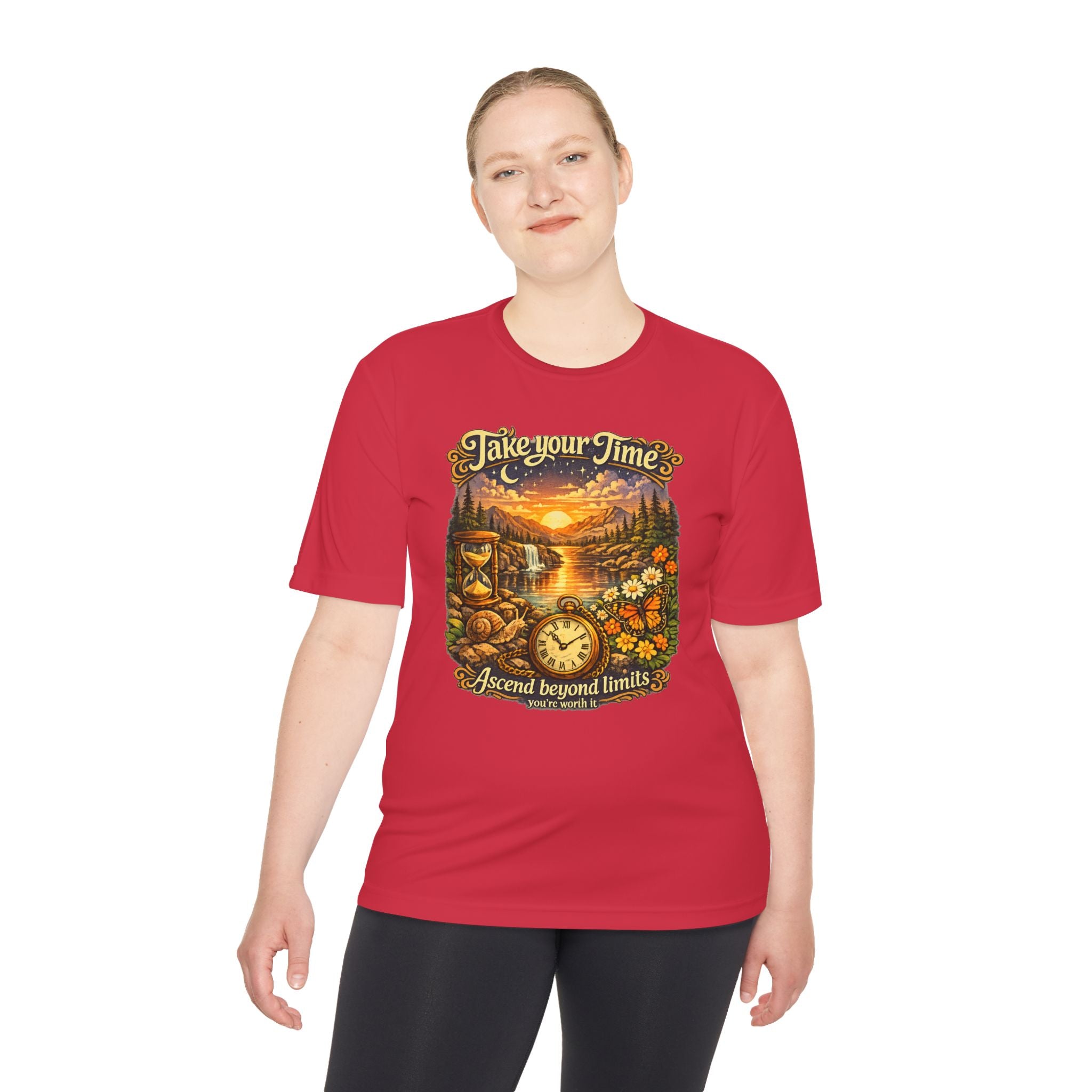Take Your Time Scenic Tee — 'Take Your Time, Ascend Beyond Limits' Relaxed Vintage Nature Shirt