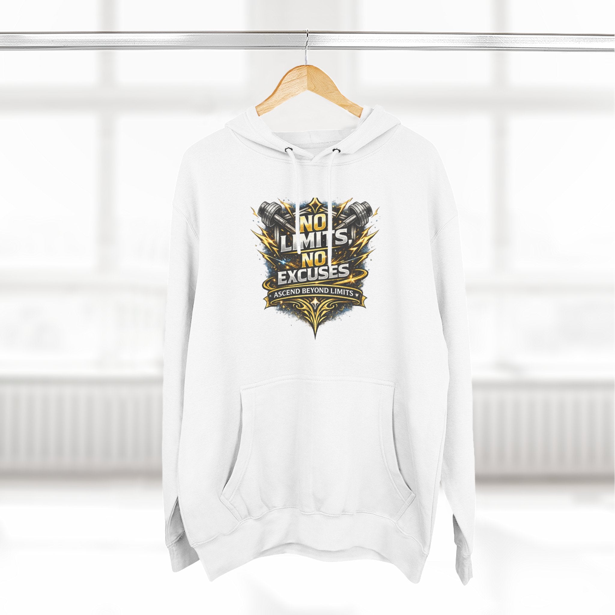No Limits No Excuses Hoodie — Motivational Athletic Pullover