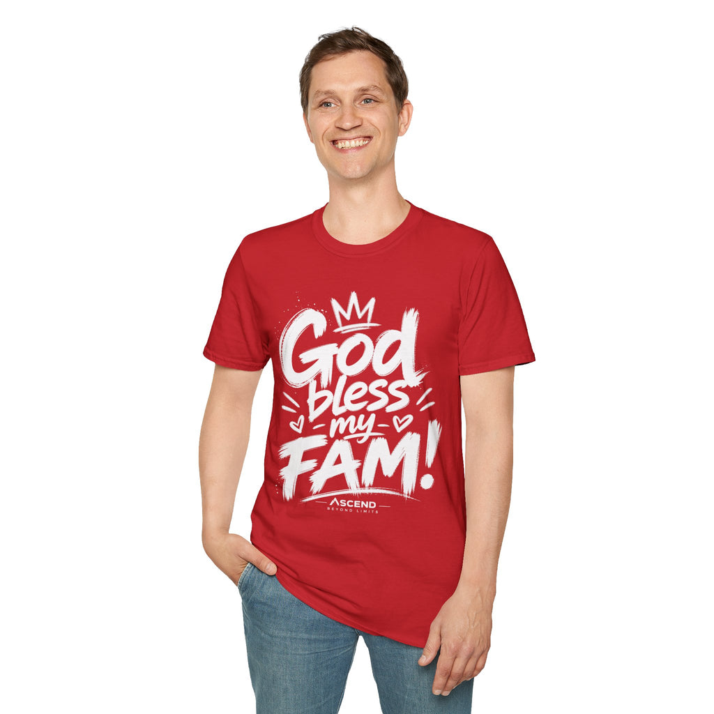 God Bless My Fam T-Shirt — Faith-Based Family Graphic Tee