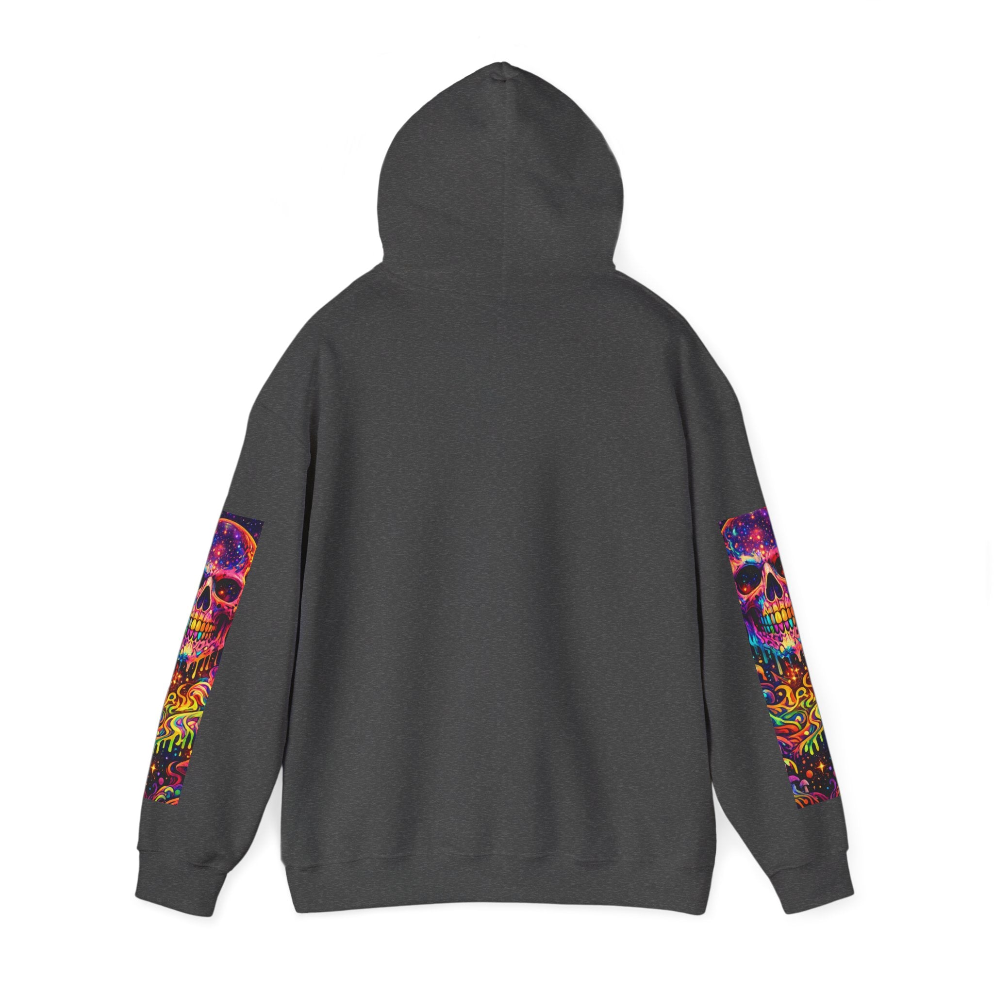 Psychedelic Skull Hoodie – "Faces Beyond Limits" Neon Horror Pullover