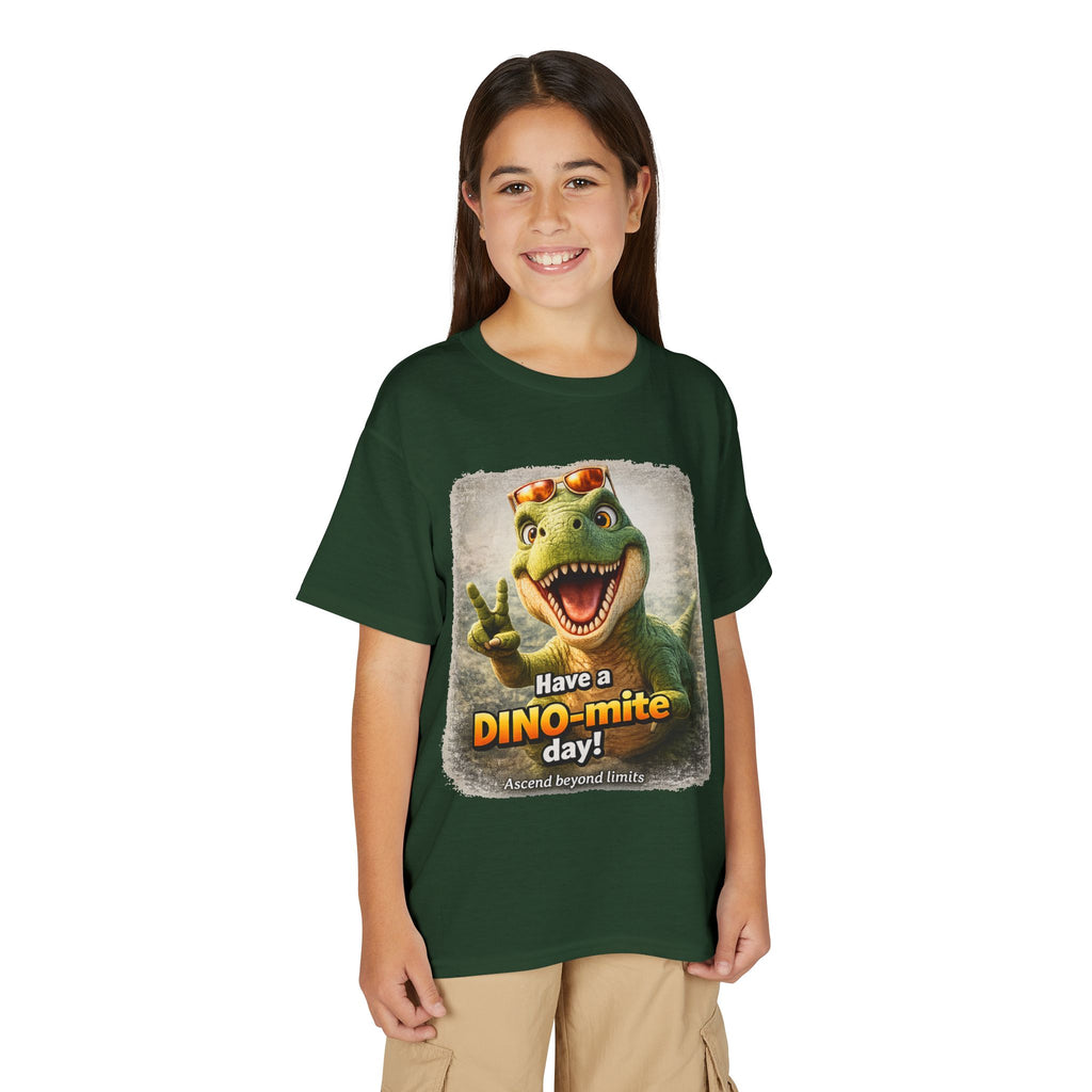 Youth T-Shirt — "Have a DINO-mite Day!" Dinosaur Graphic Tee