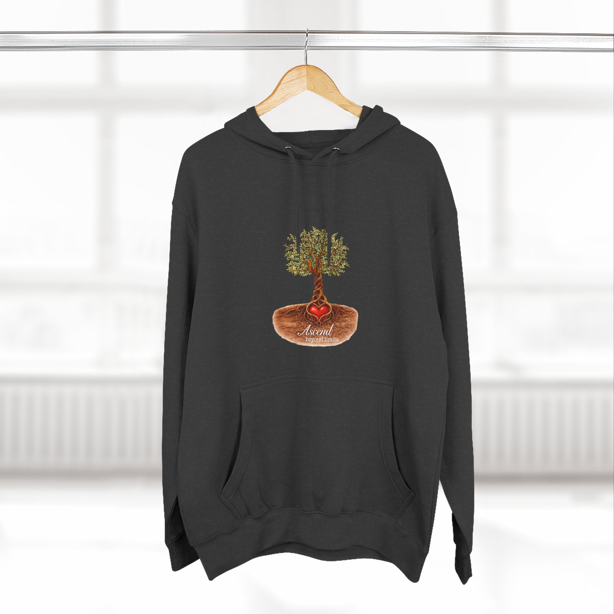 Ascend Beyond Limits Hoodie — 'Heal the Root' Tree Graphic Fleece Hoodie