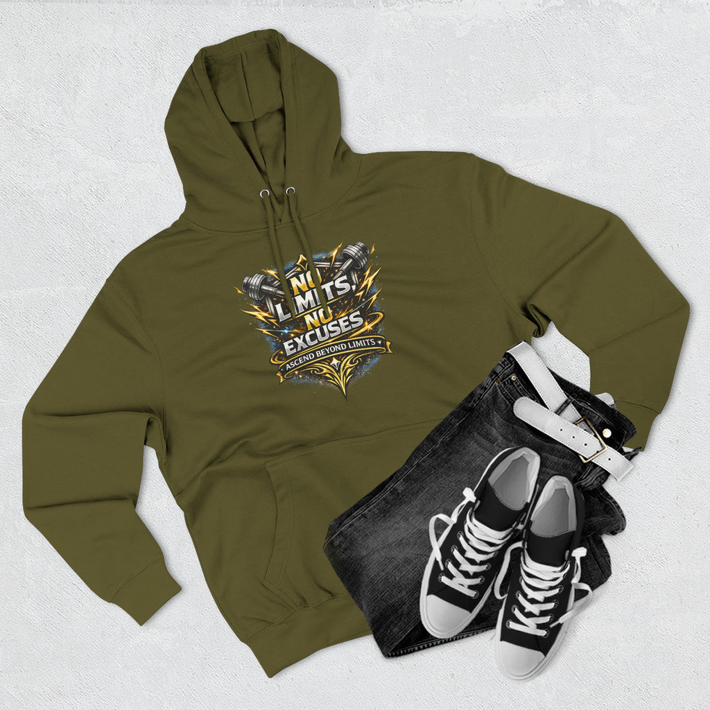 No Limits No Excuses Hoodie — Motivational Athletic Pullover
