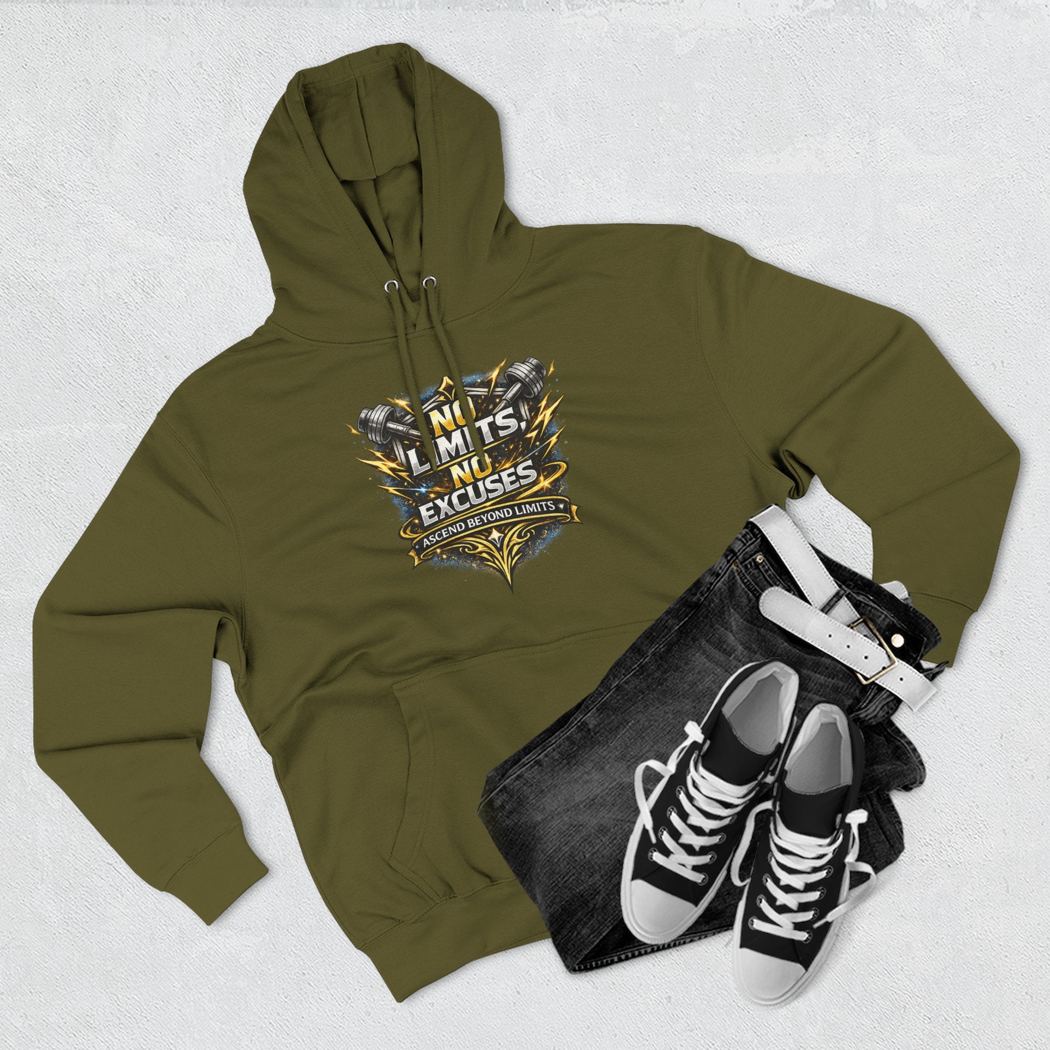No Limits No Excuses Hoodie — Motivational Athletic Pullover