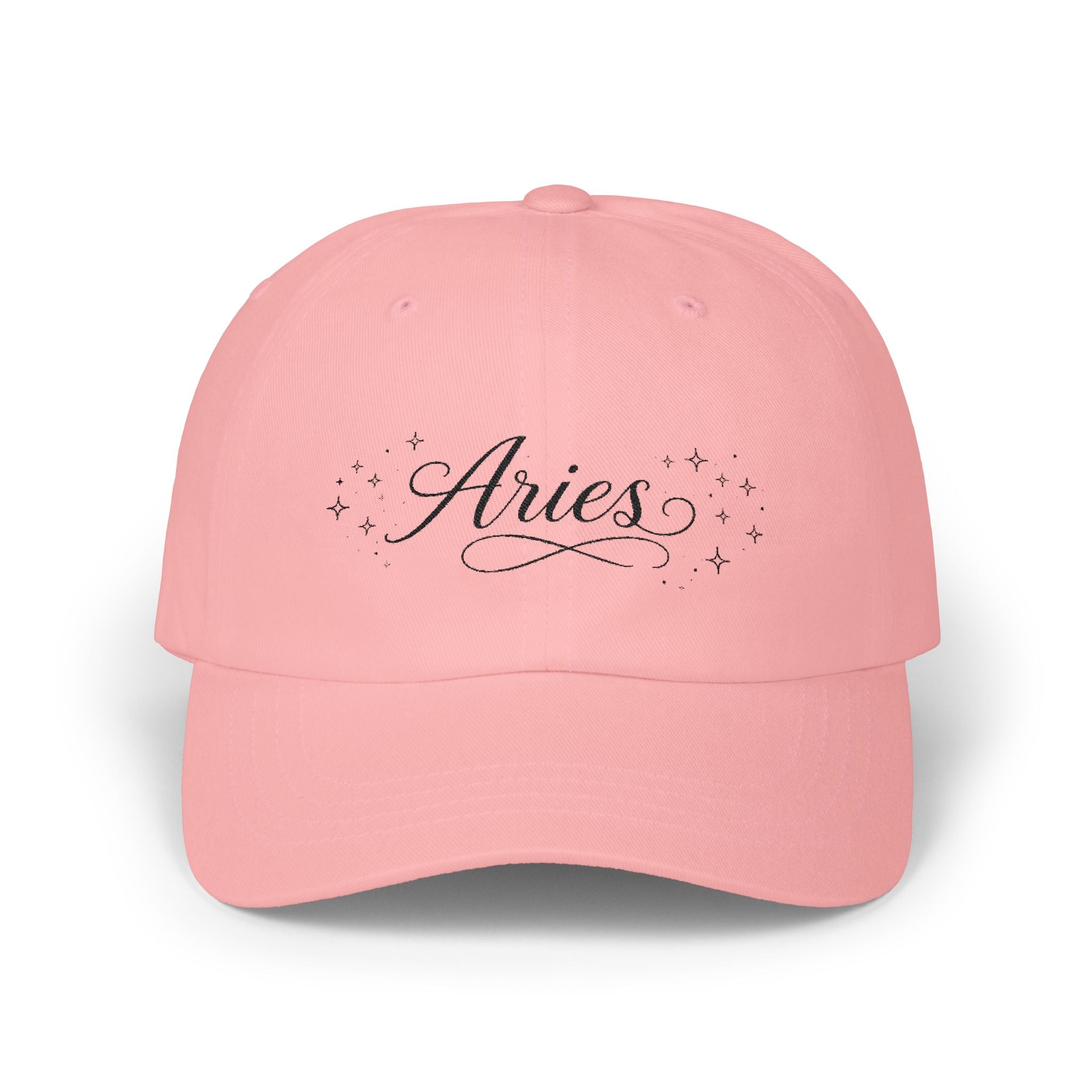 Aries Dad Cap — Astrology Baseball Hat with Sparkle Script