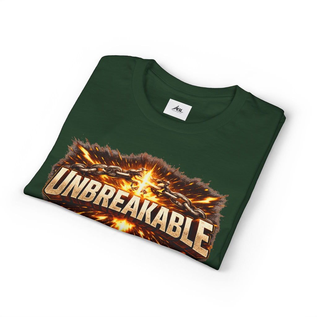 Unbreakable Graphic T‑Shirt — Bold Fireburst Motivational Tee