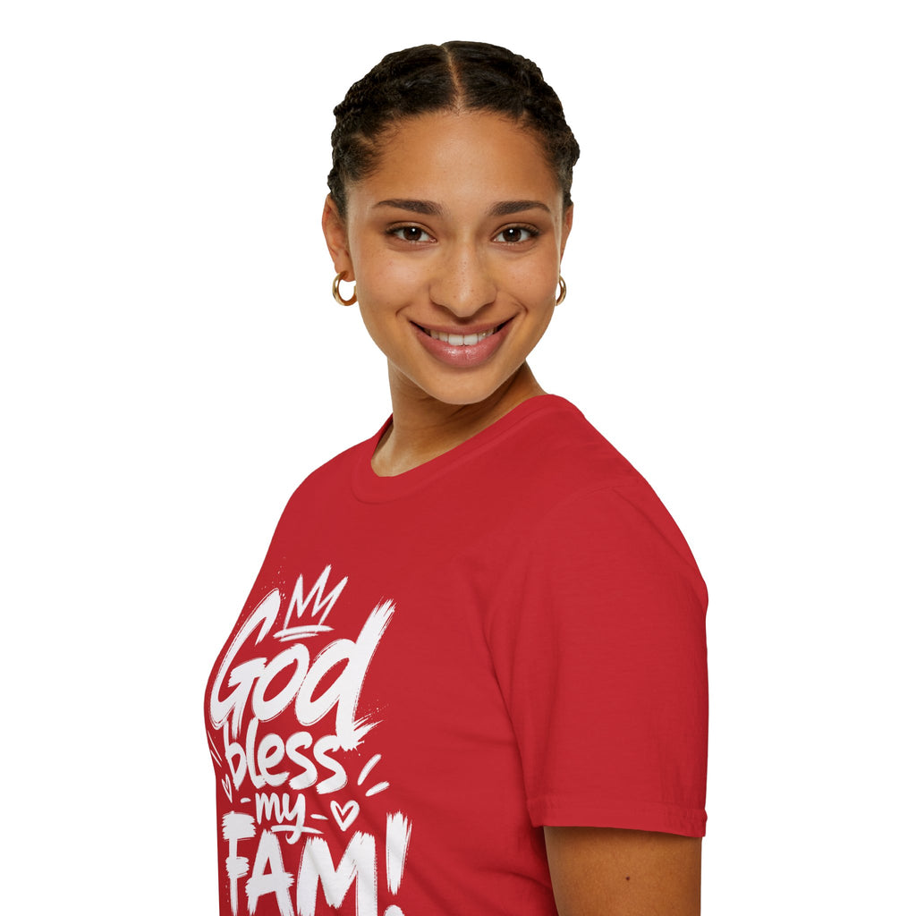 God Bless My Fam T-Shirt — Faith-Based Family Graphic Tee