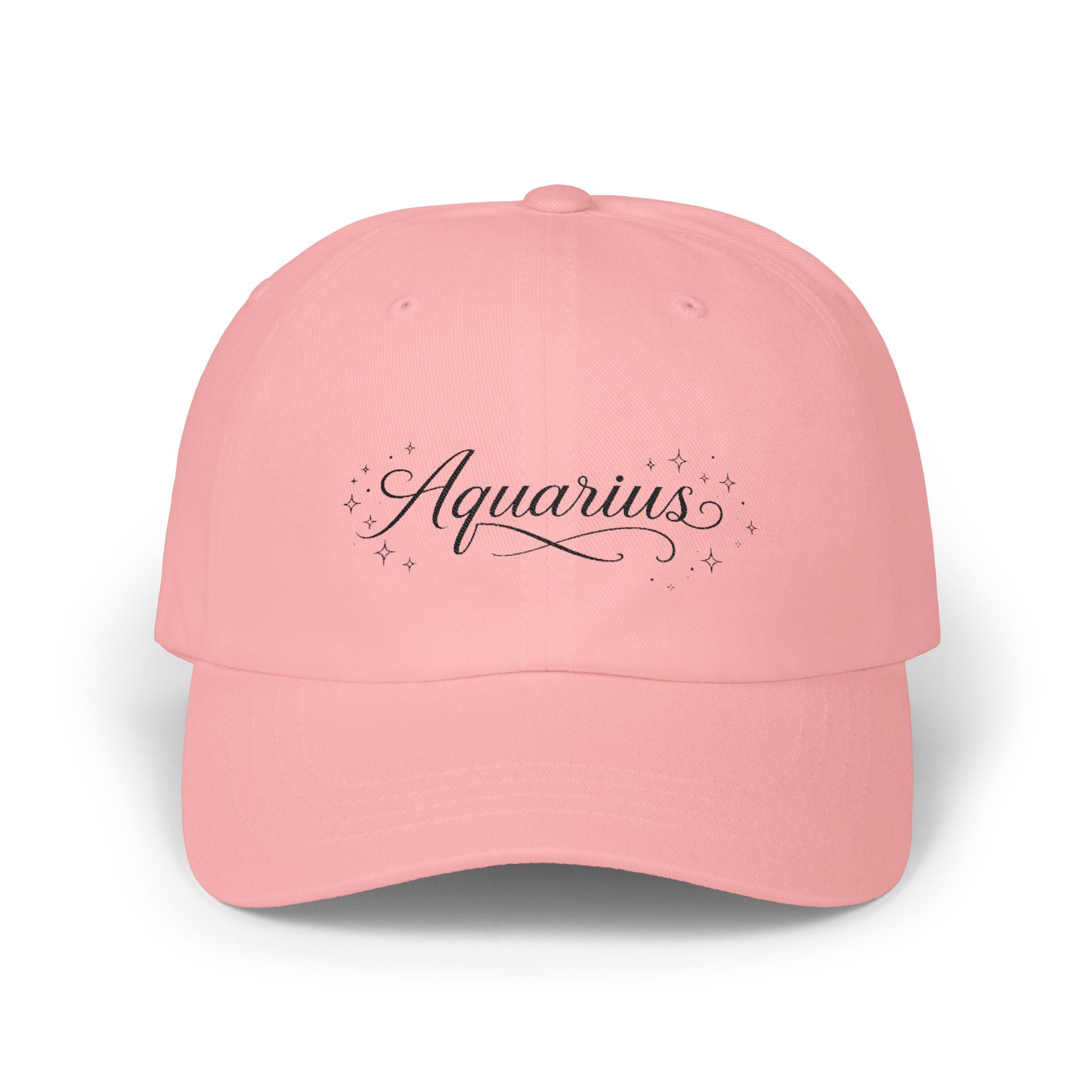 Aquarius Dad Cap – Elegant Script Zodiac Baseball Hat