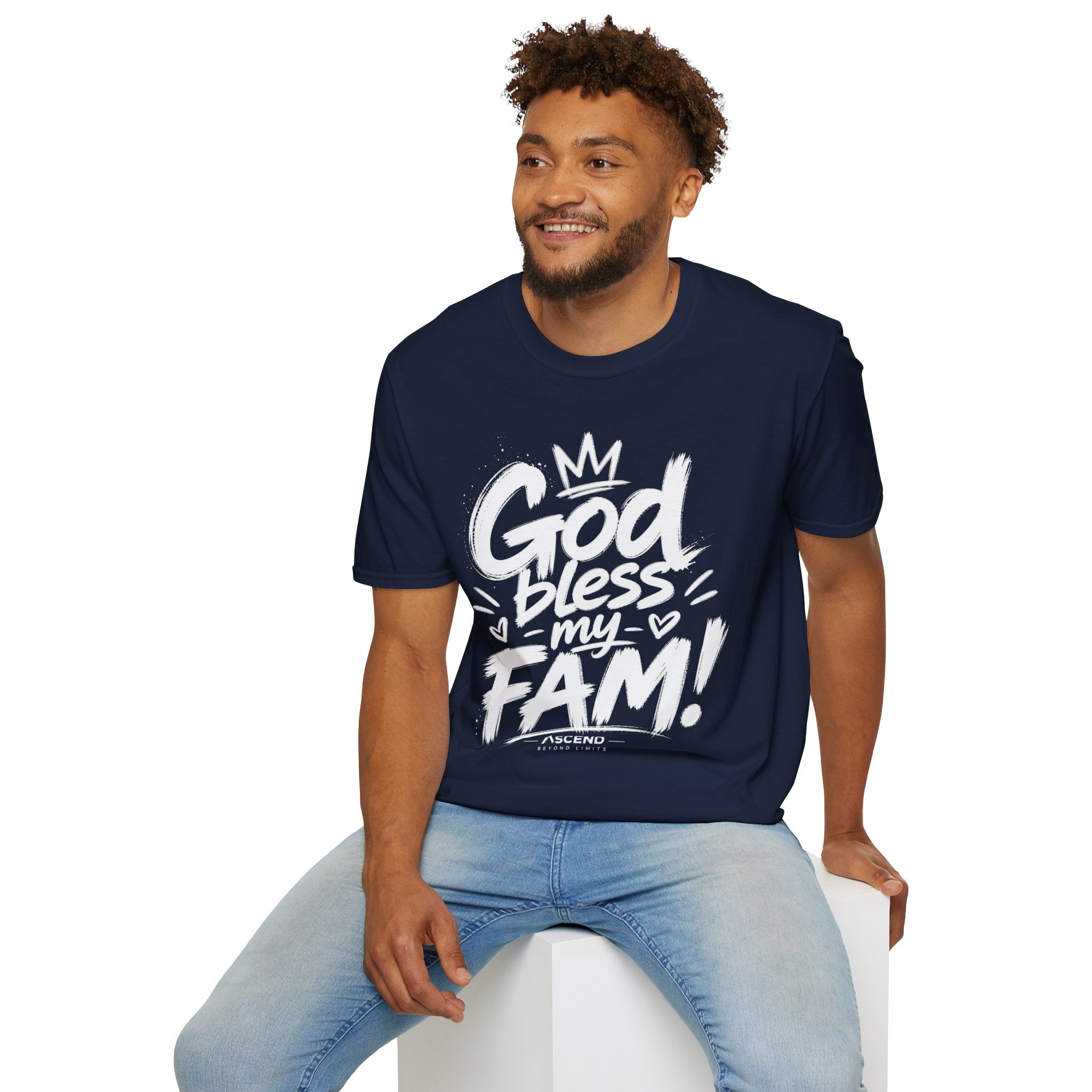 God Bless My Fam T-Shirt — Faith-Based Family Graphic Tee
