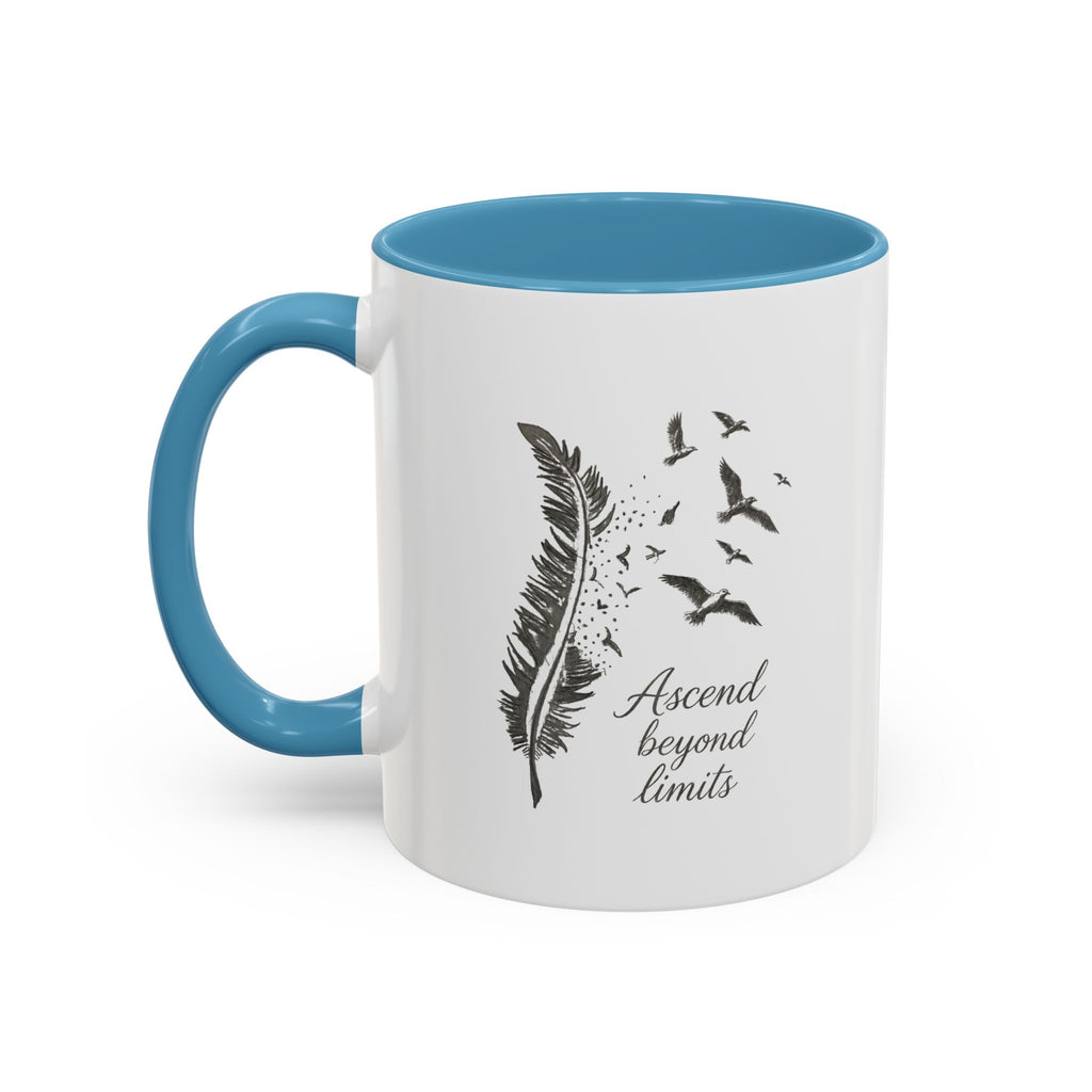 Ascend Beyond Limits- hand sketched feather Coffee-Accent Mug (11/15oz)