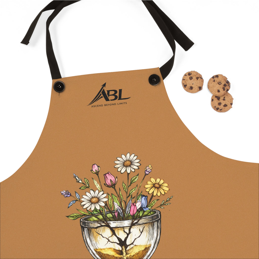 Floral Hourglass Apron — "Still Growing" Kitchen Apron