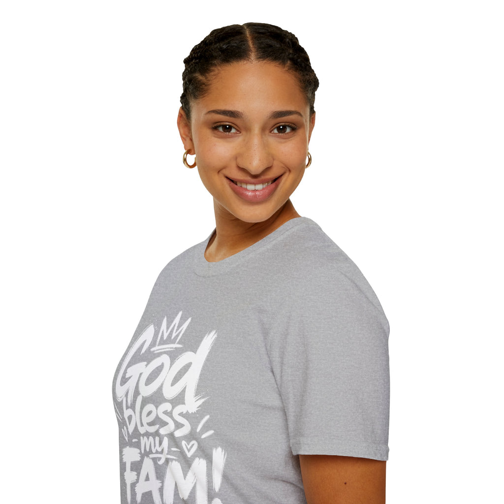 God Bless My Fam T-Shirt — Faith-Based Family Graphic Tee