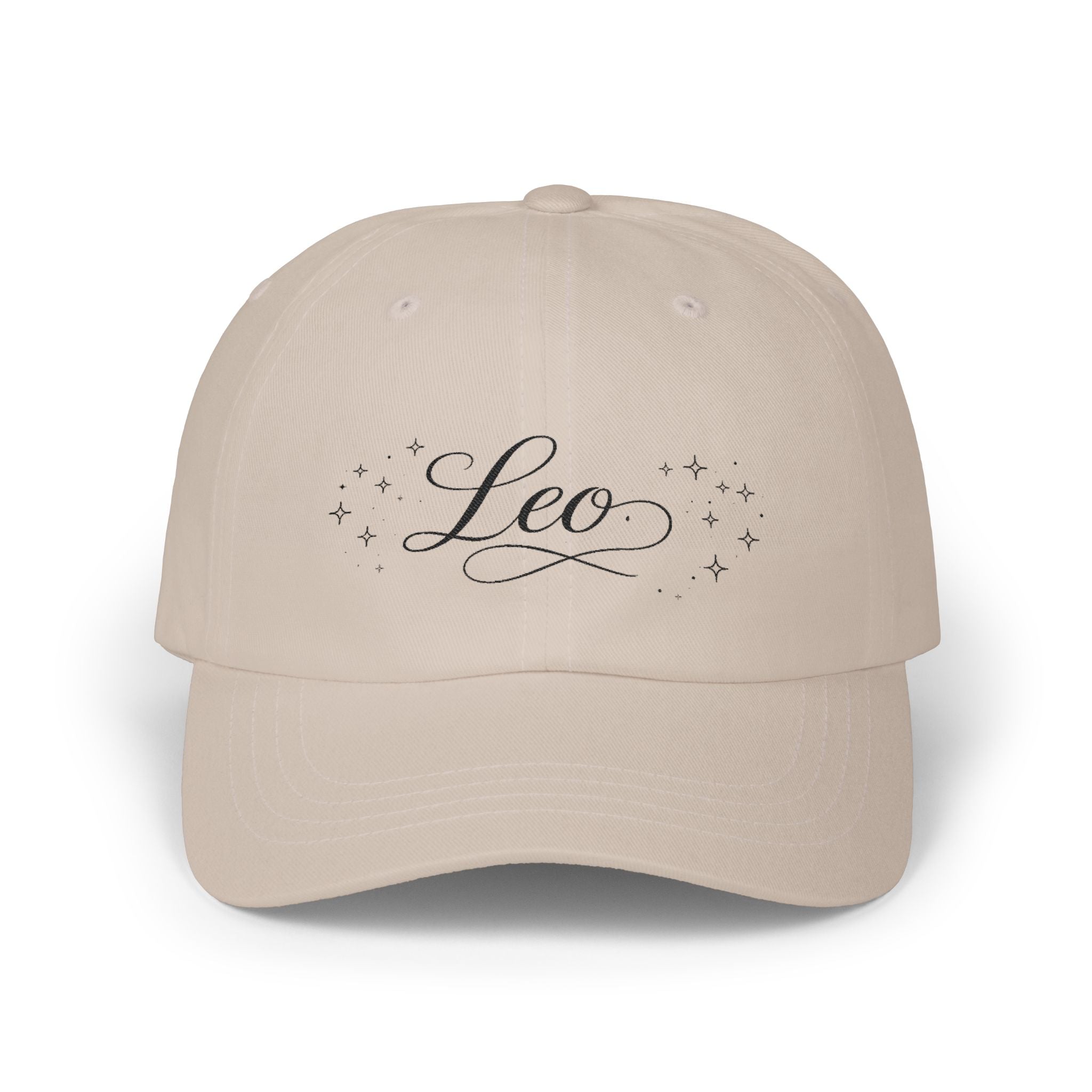 Leo Script Dad Cap — Zodiac Leo Embroidered Baseball Hat