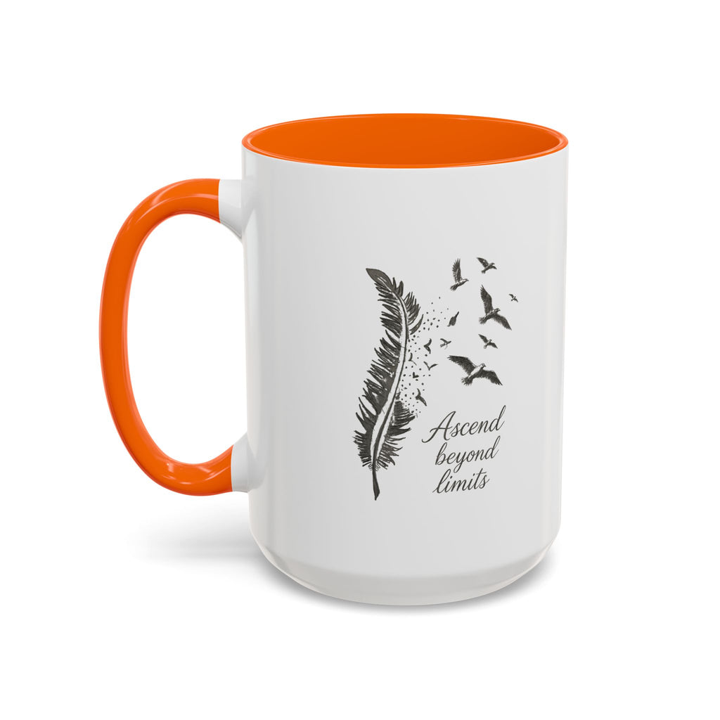 Ascend Beyond Limits- hand sketched feather Coffee-Accent Mug (11/15oz)