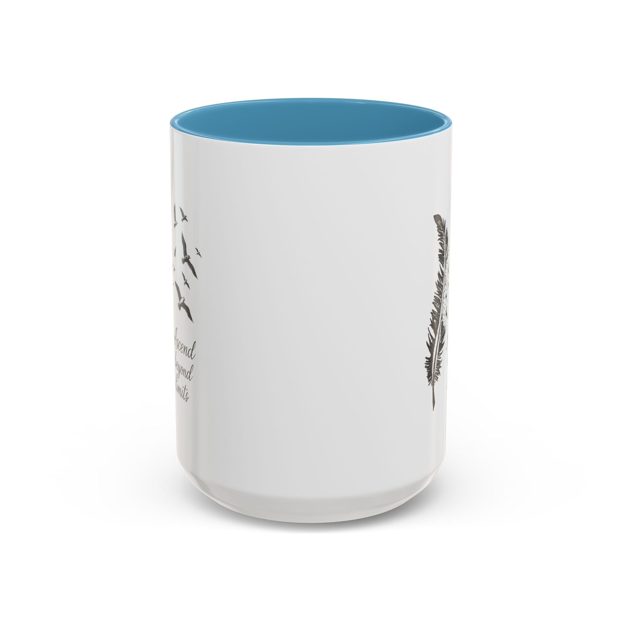 Ascend Beyond Limits- hand sketched feather Coffee-Accent Mug (11/15oz)