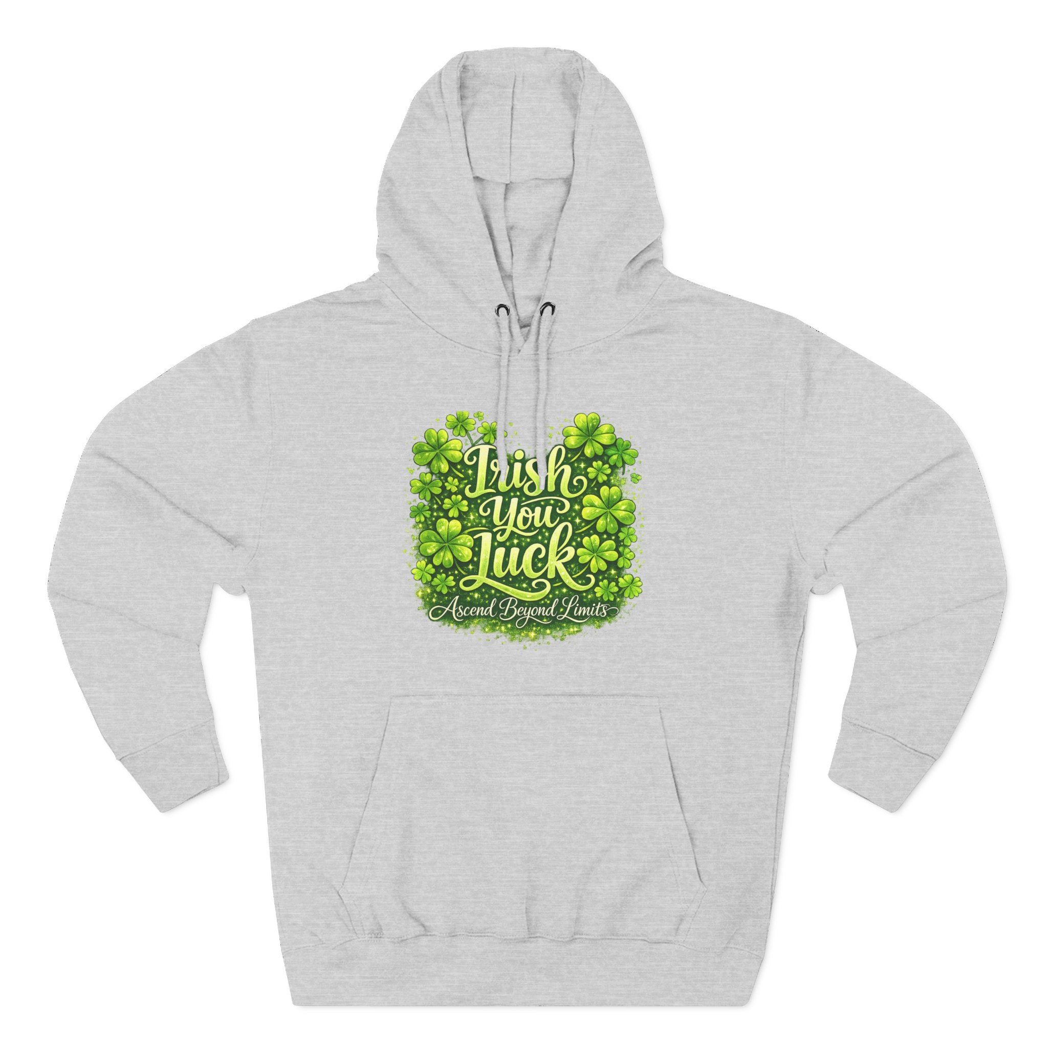 St. Patrick's 'Irish You Luck' Hoodie – Shamrock Clover Graphic Sweatshirt