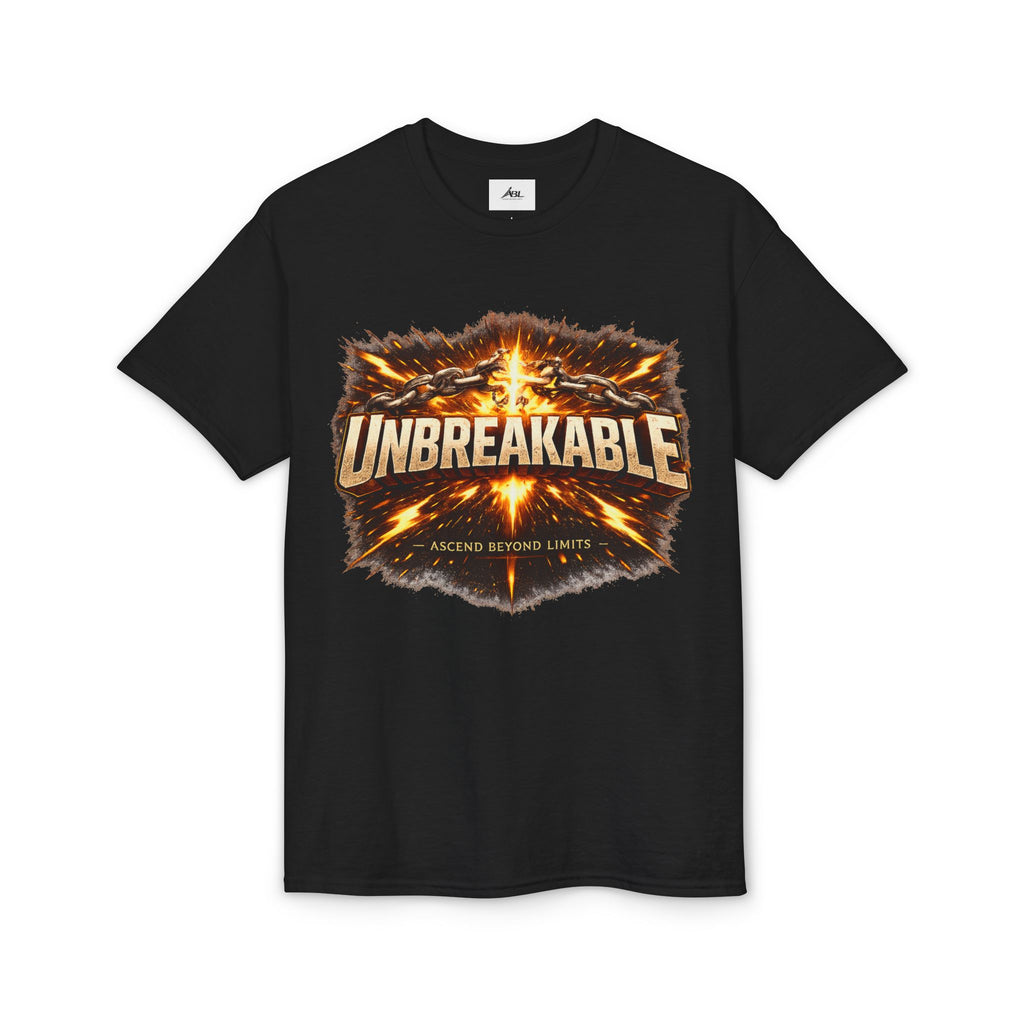 Unbreakable Graphic T‑Shirt — Bold Fireburst Motivational Tee