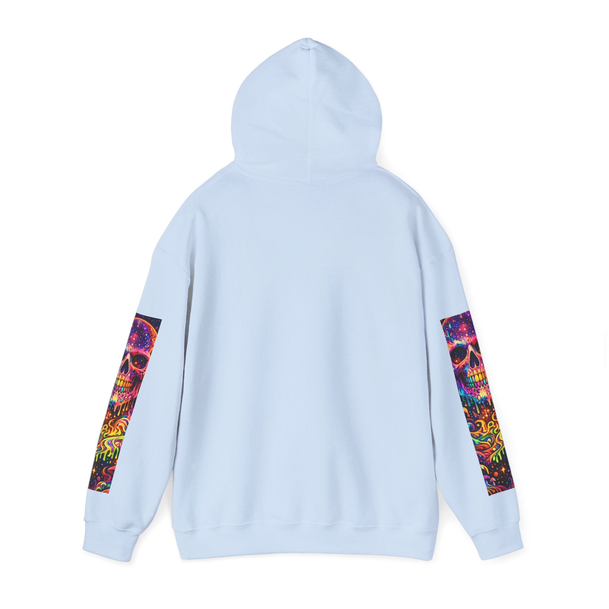Psychedelic Skull Hoodie – "Faces Beyond Limits" Neon Horror Pullover