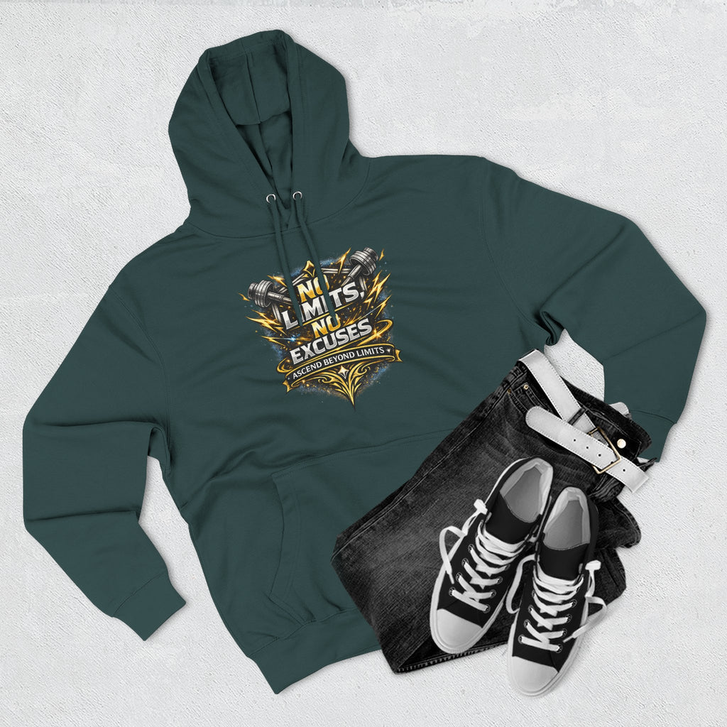 No Limits No Excuses Hoodie — Motivational Athletic Pullover