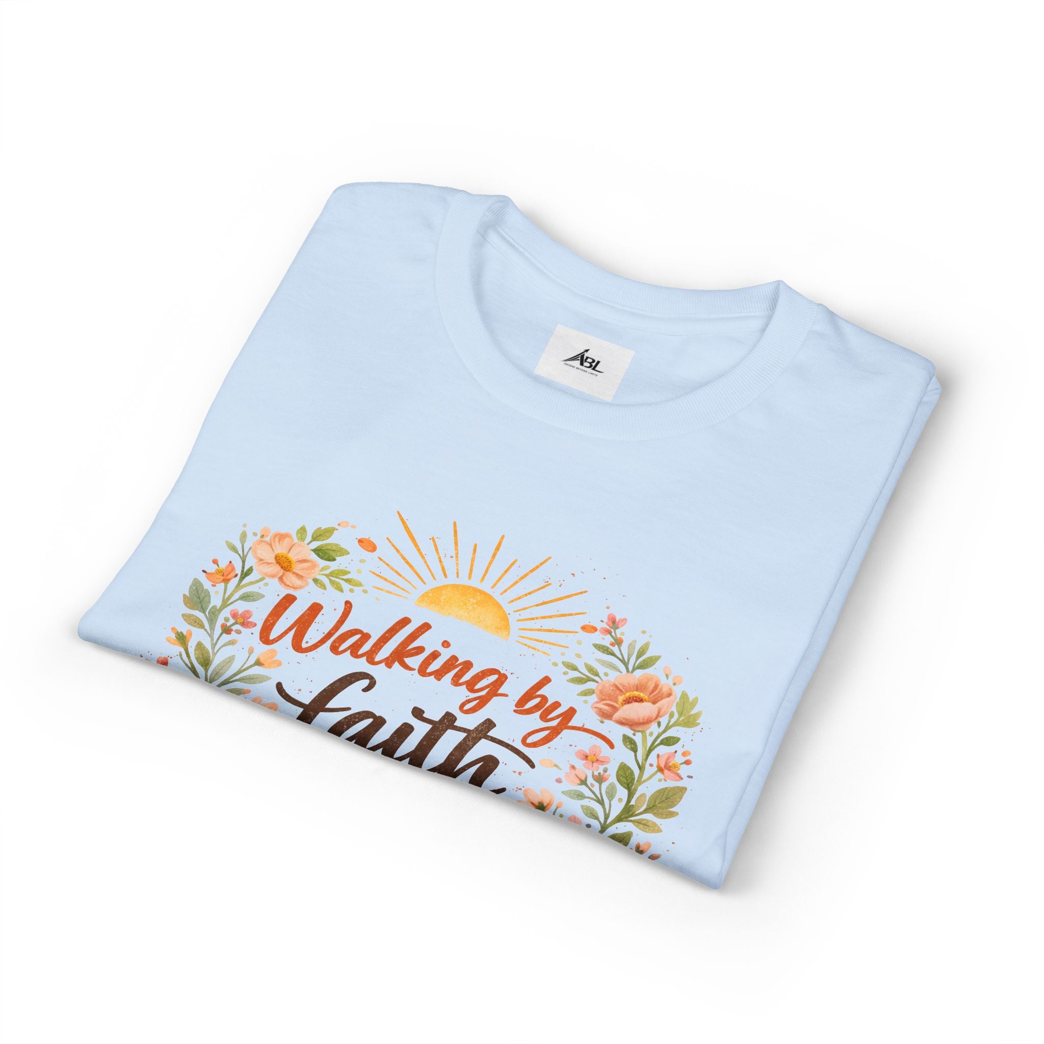 Faith Floral T-Shirt — "Walking by Faith, Not by Sight" Inspirational Tee