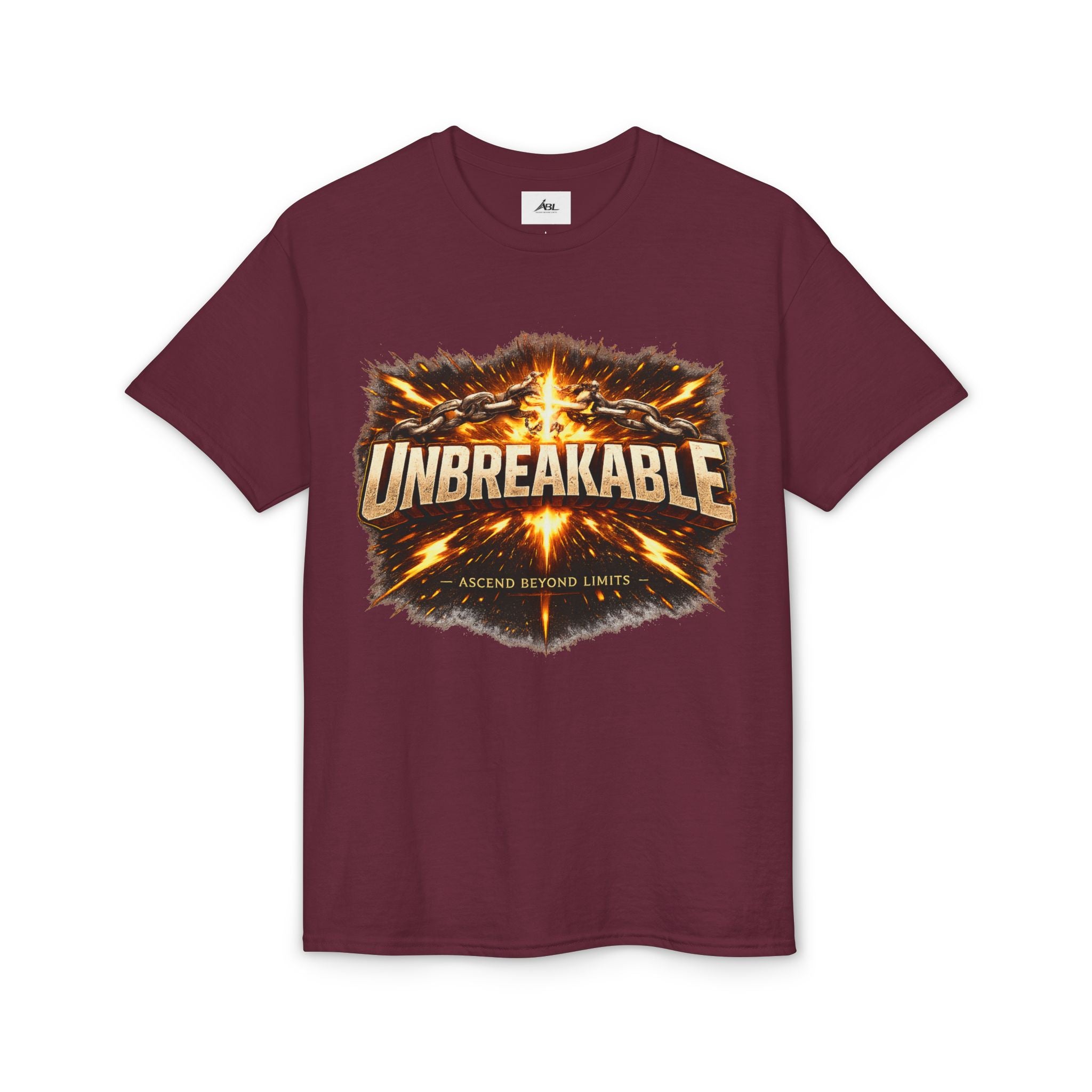 Unbreakable Graphic T‑Shirt — Bold Fireburst Motivational Tee